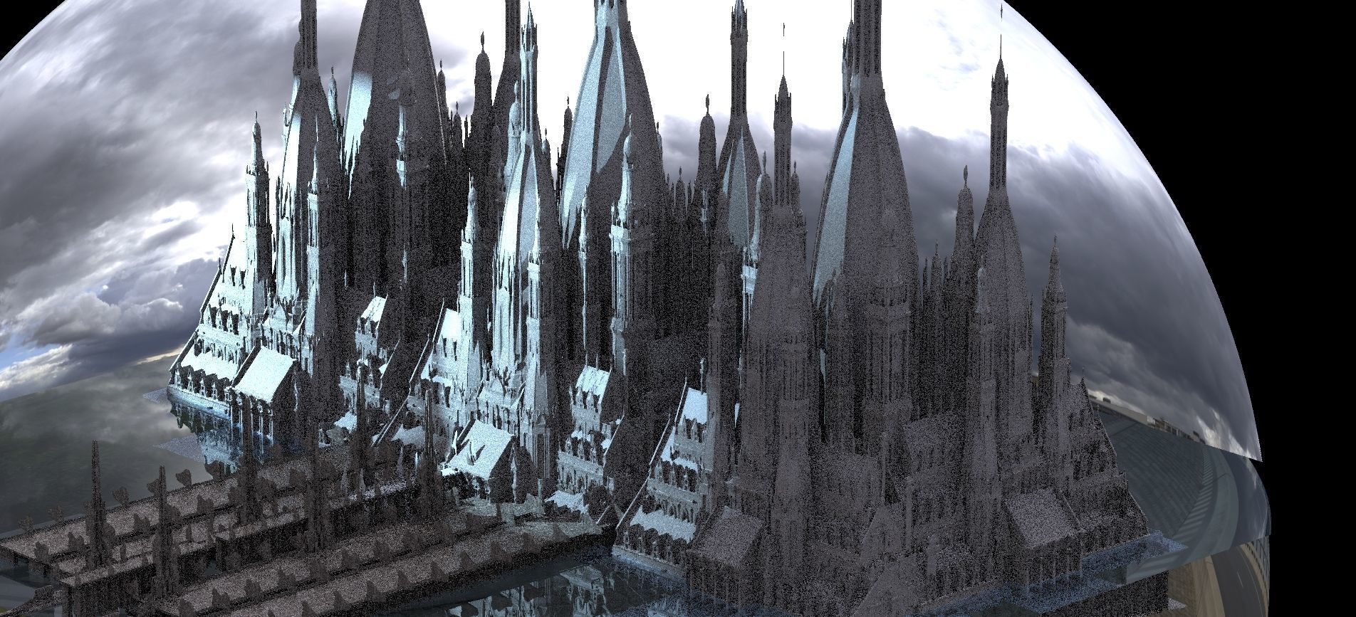 Frozen Mansion Kitbash extended 3D model_1