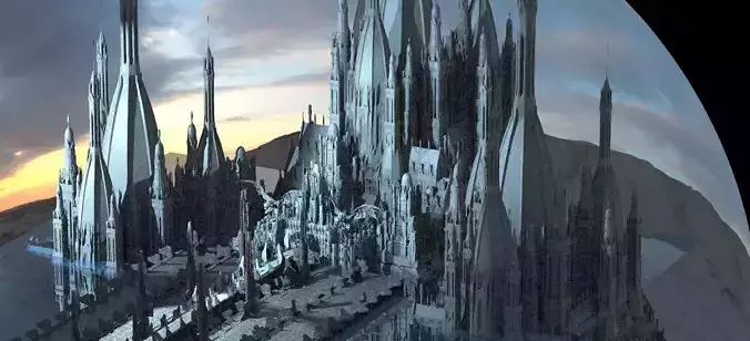 Christmas Fantasy City Kit bash 3D model