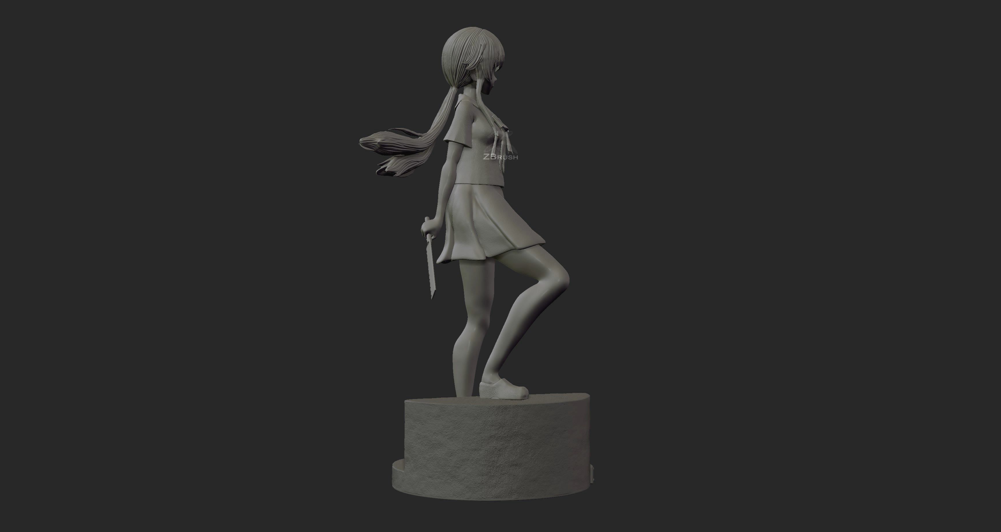Yuno Gasai - Mirai Nikki 3D Print Figure 3D print model_11