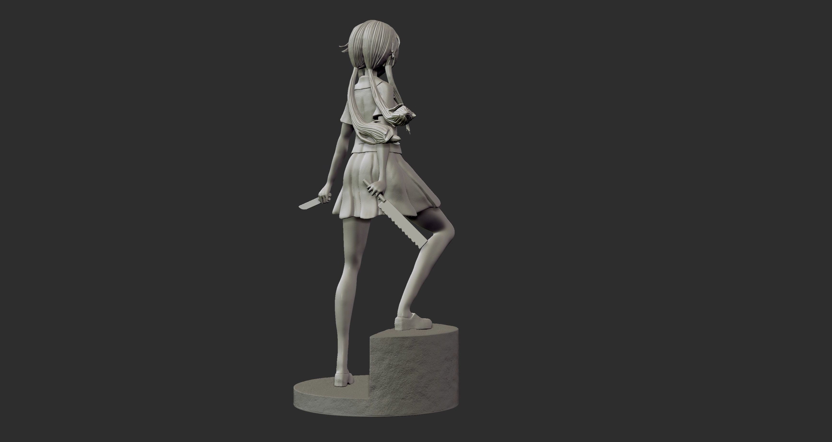 Yuno Gasai - Mirai Nikki 3D Print Figure 3D print model_9