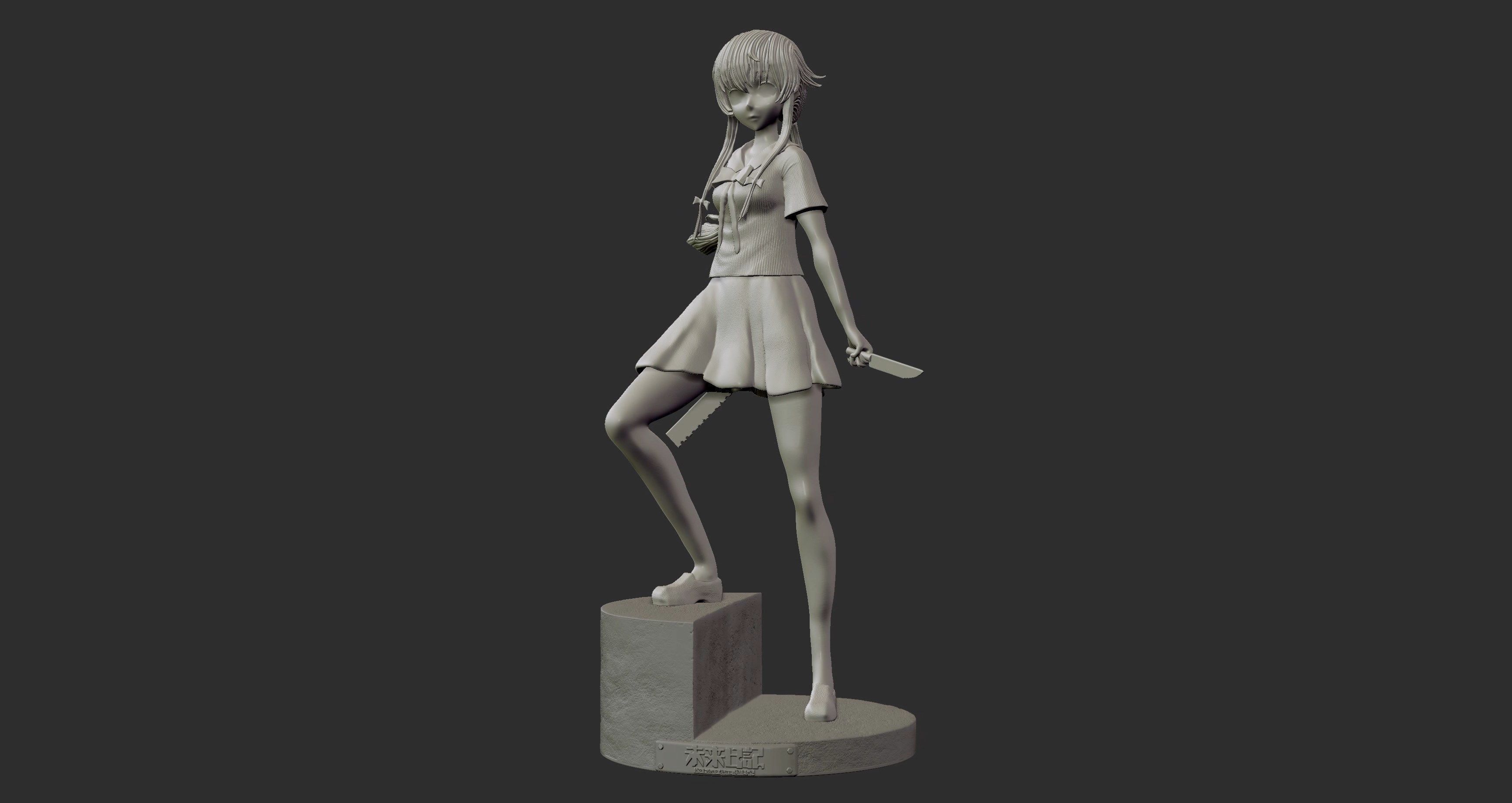 Yuno Gasai - Mirai Nikki 3D Print Figure 3D print model_2