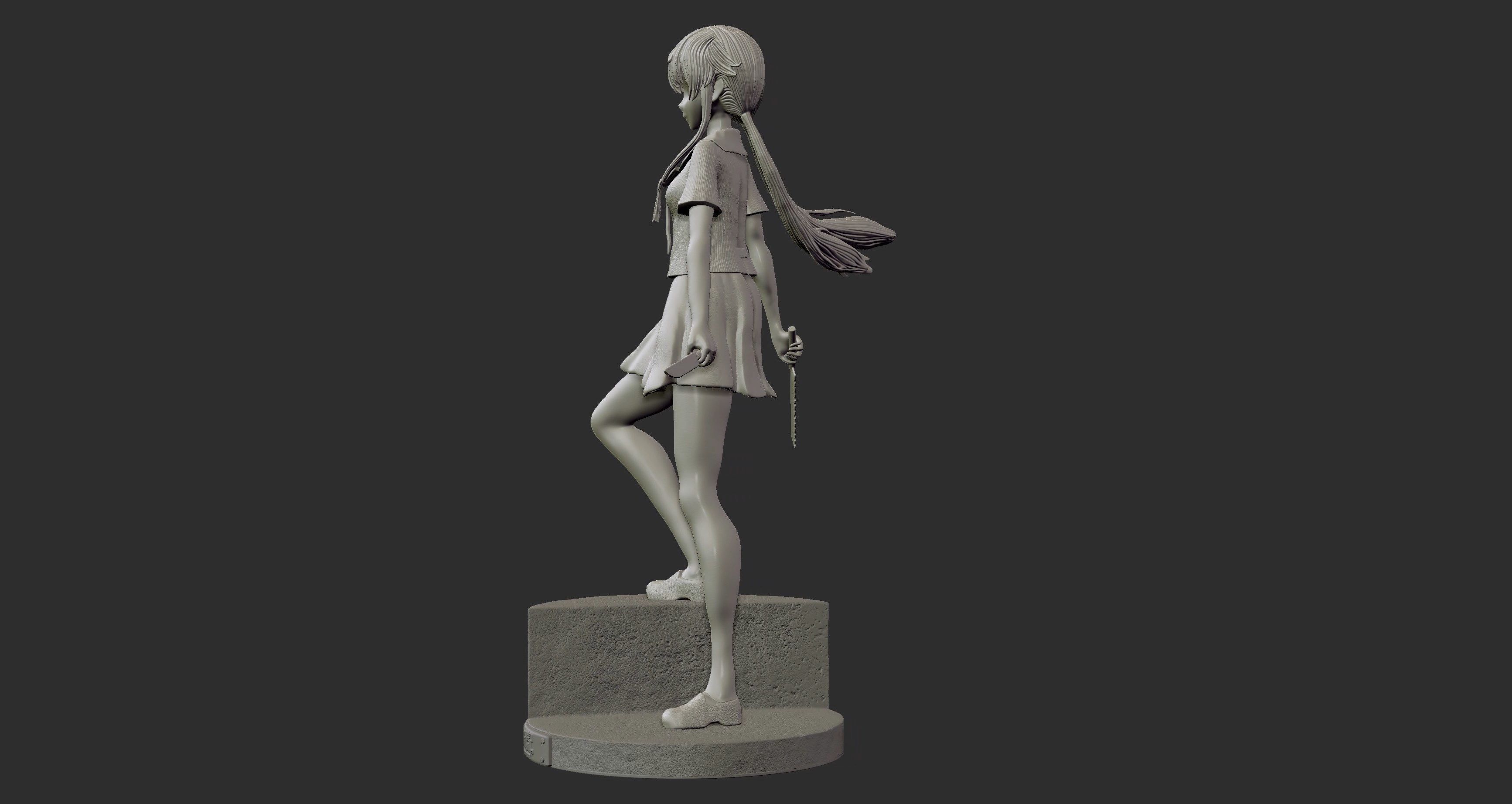 Yuno Gasai - Mirai Nikki 3D Print Figure 3D print model_5