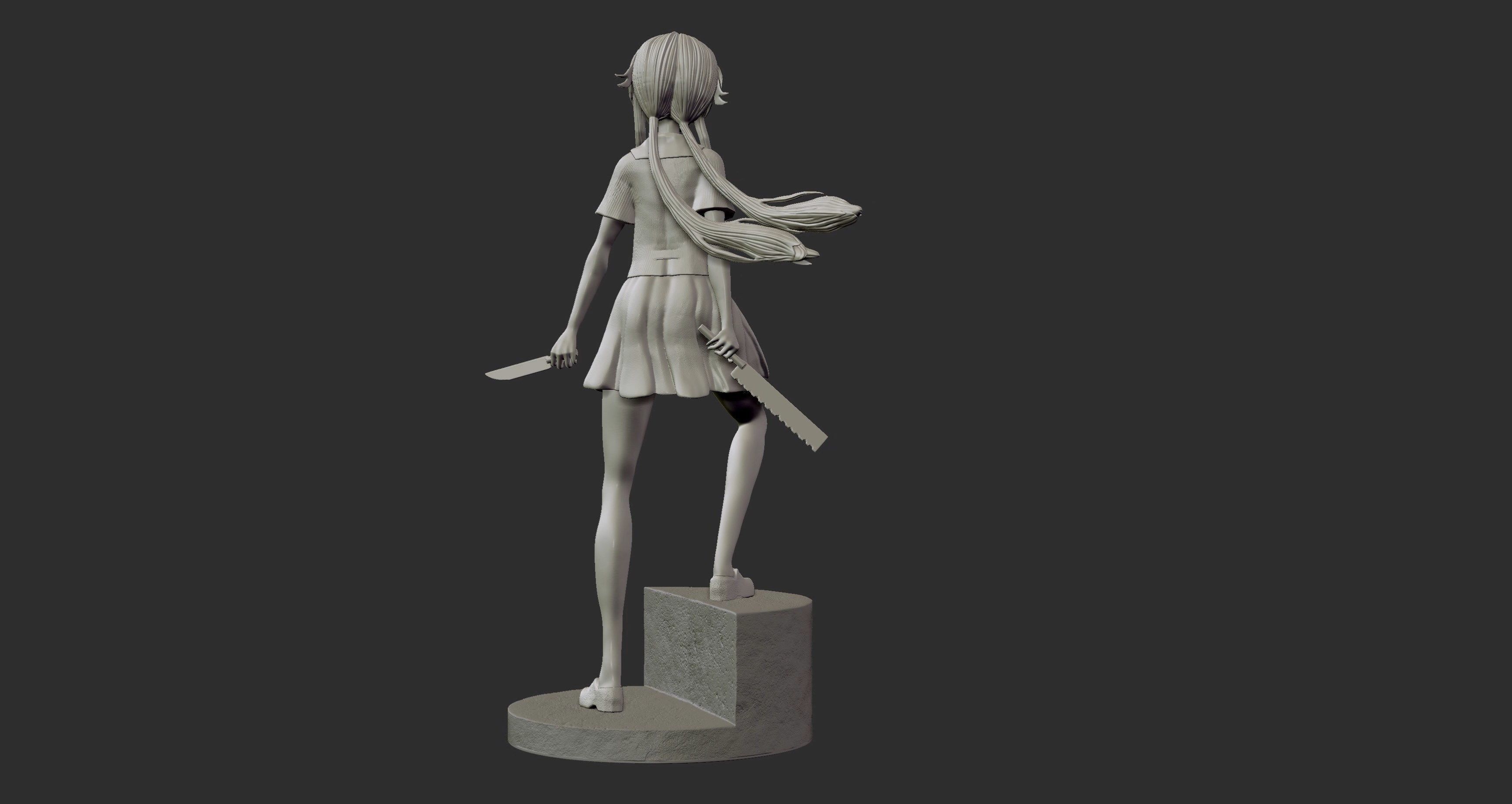 Yuno Gasai - Mirai Nikki 3D Print Figure 3D print model_8