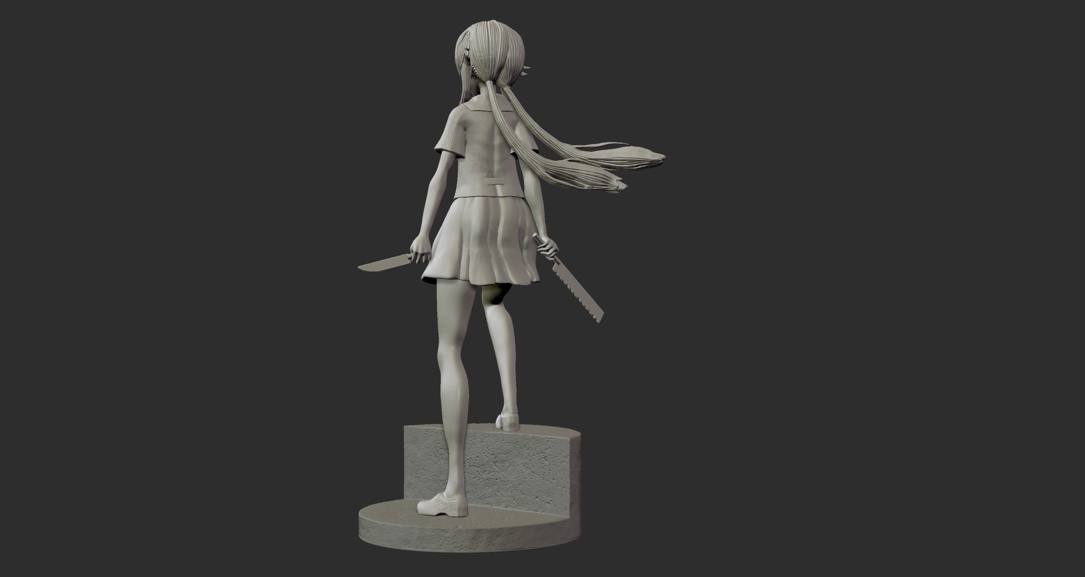 Yuno Gasai - Mirai Nikki 3D Print Figure 3D print model_7