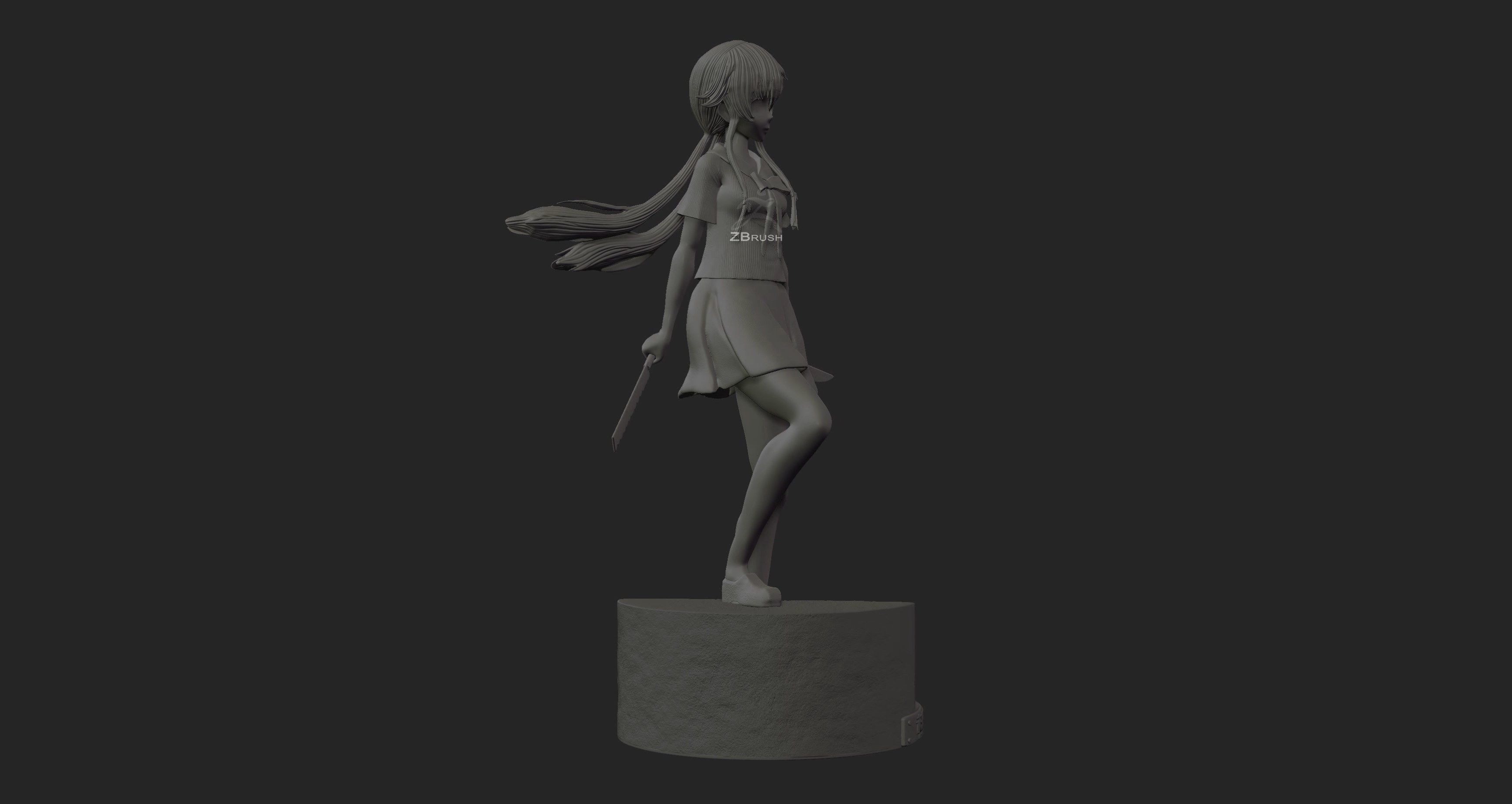 Yuno Gasai - Mirai Nikki 3D Print Figure 3D print model_12