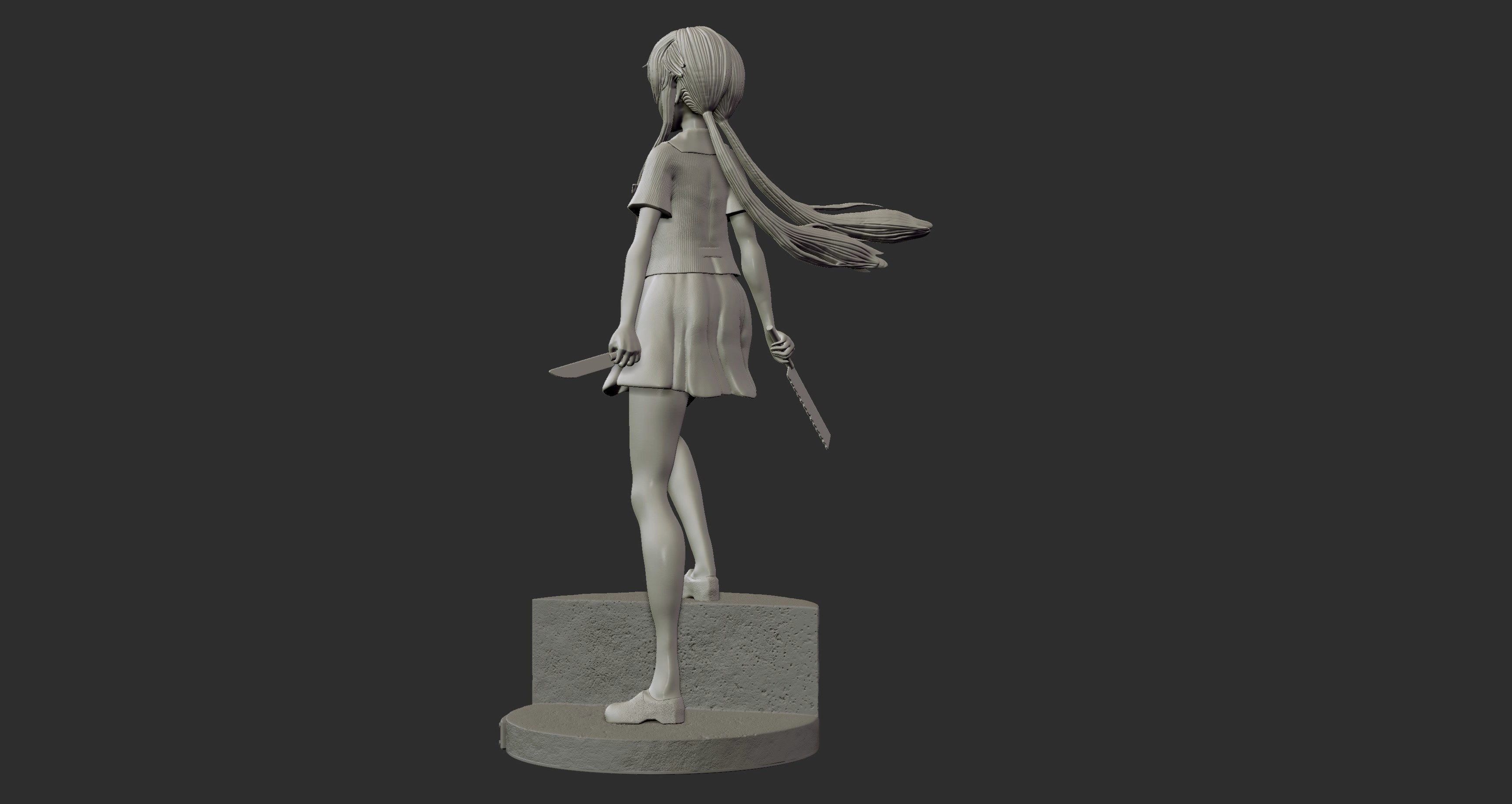 Yuno Gasai - Mirai Nikki 3D Print Figure 3D print model_6