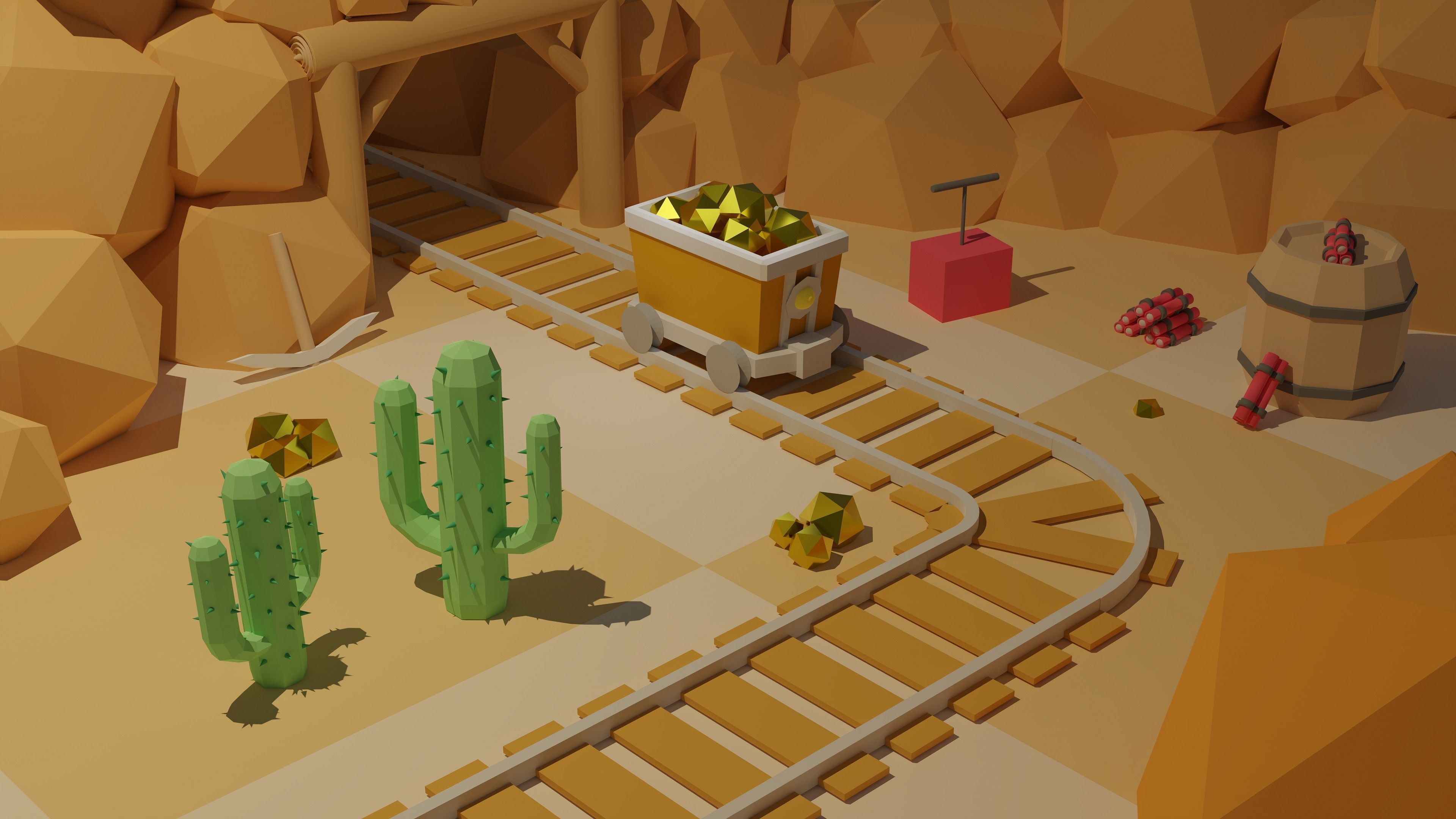 Low Poly Barrel Low-poly 3D model_3