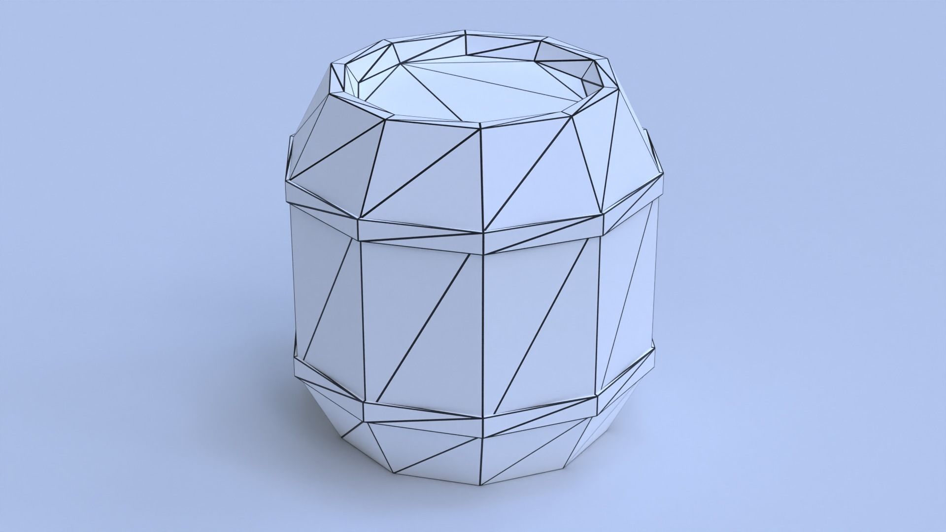 Low Poly Barrel Low-poly 3D model_2