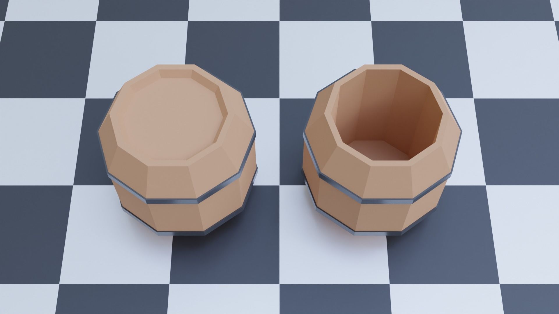 Low Poly Barrel Low-poly 3D model_1