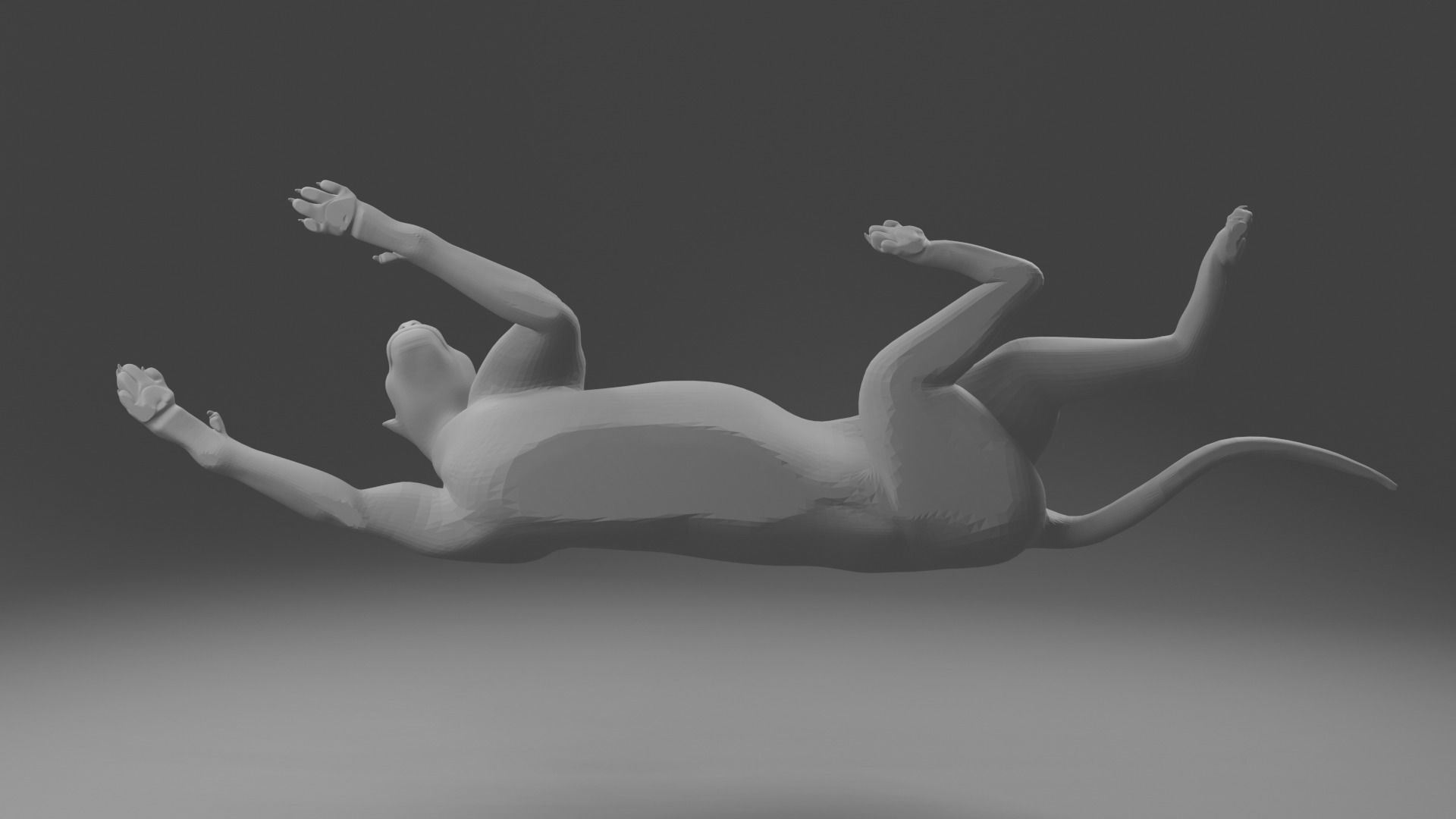 panther rat falling from sky 3D print model_3