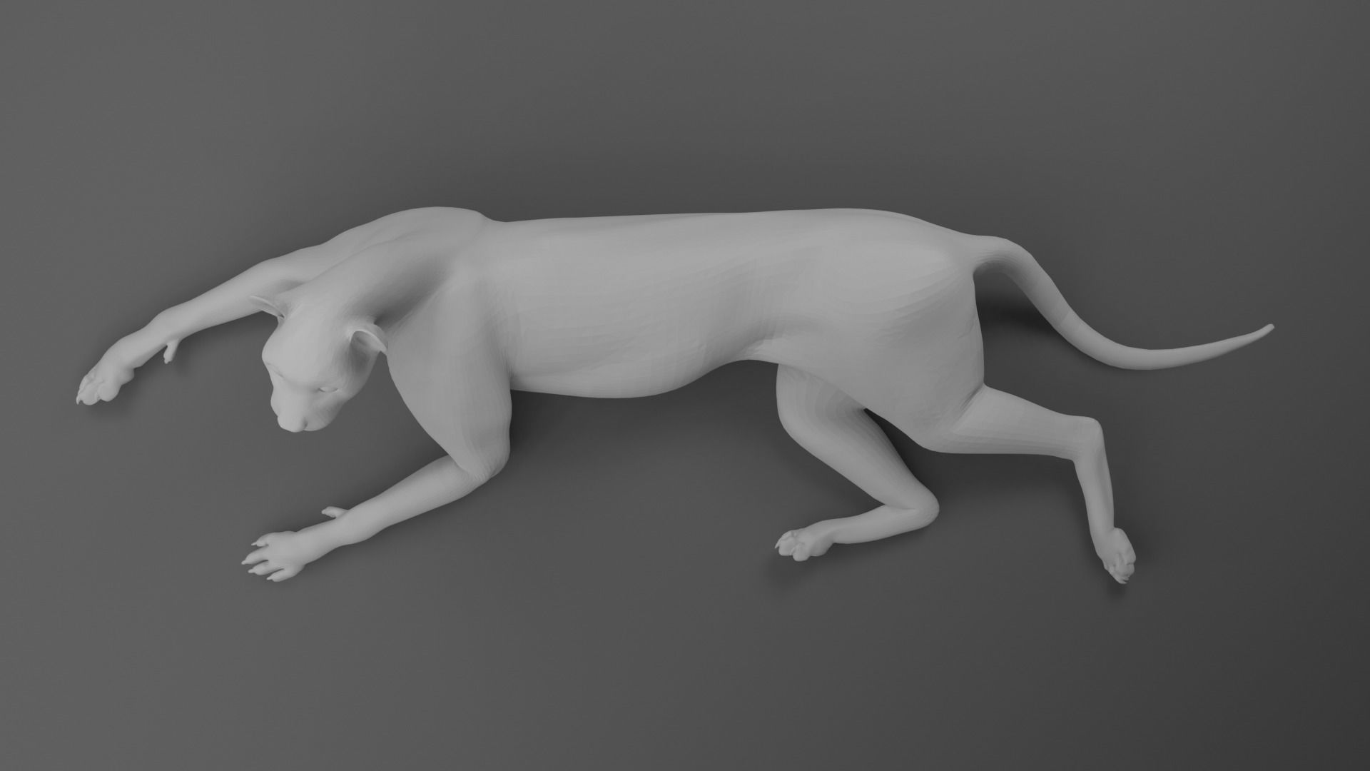 panther rat falling from sky 3D print model_2
