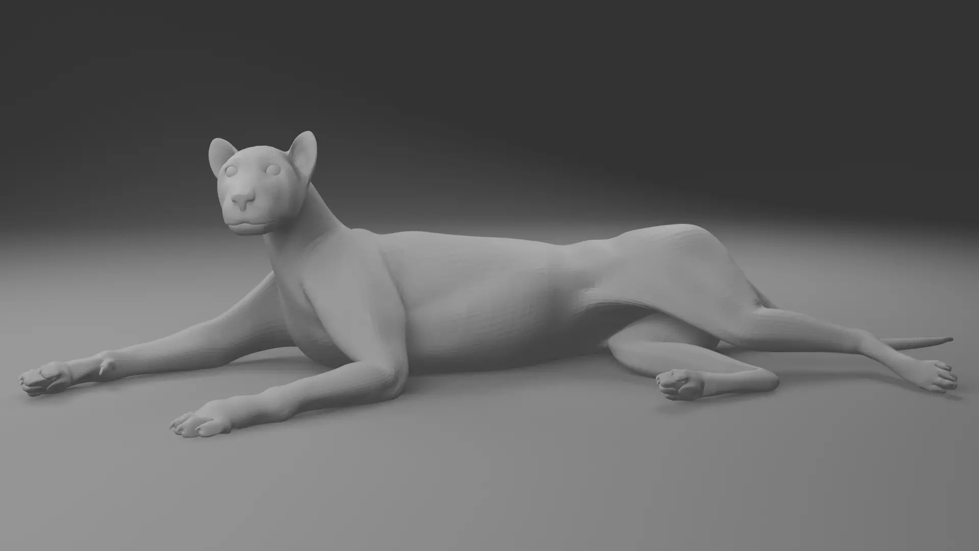 panther rat falling from sky 3D print model_0