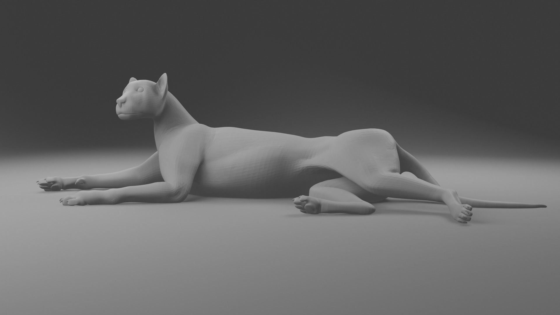 panther rat falling from sky 3D print model_5