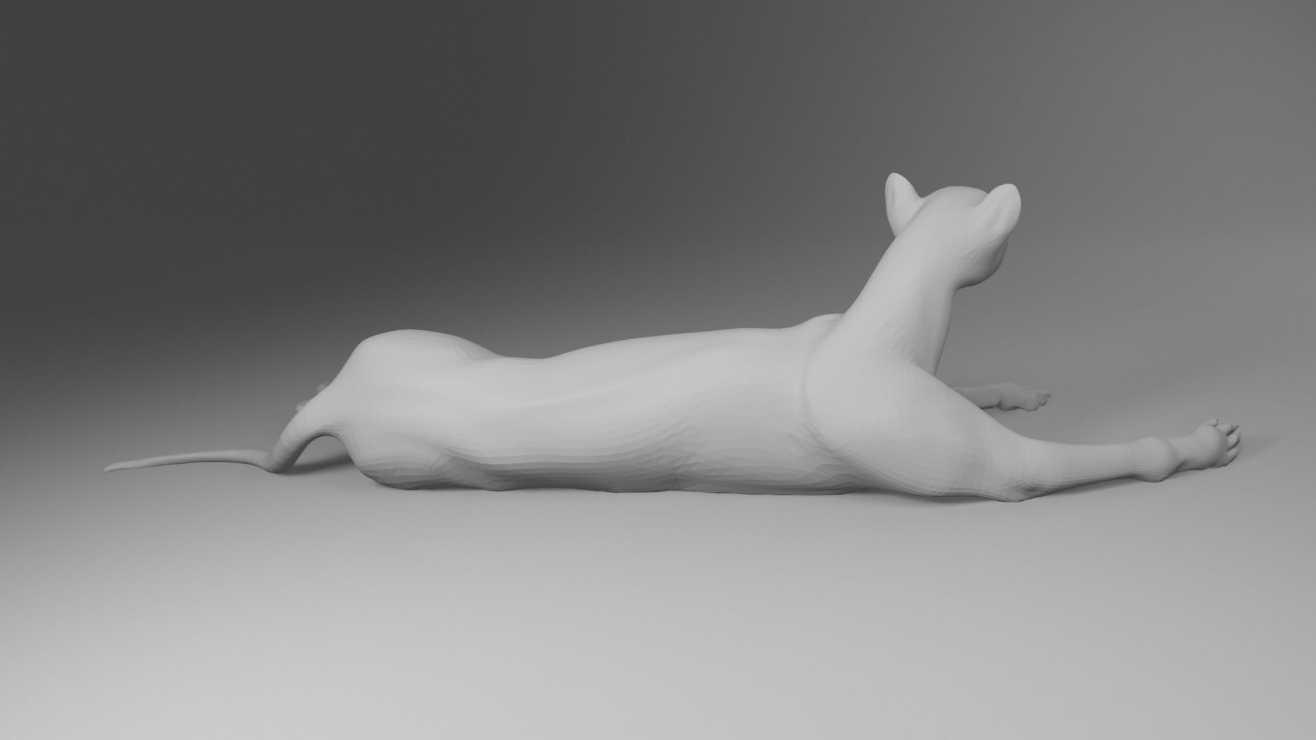 panther rat falling from sky 3D print model_4