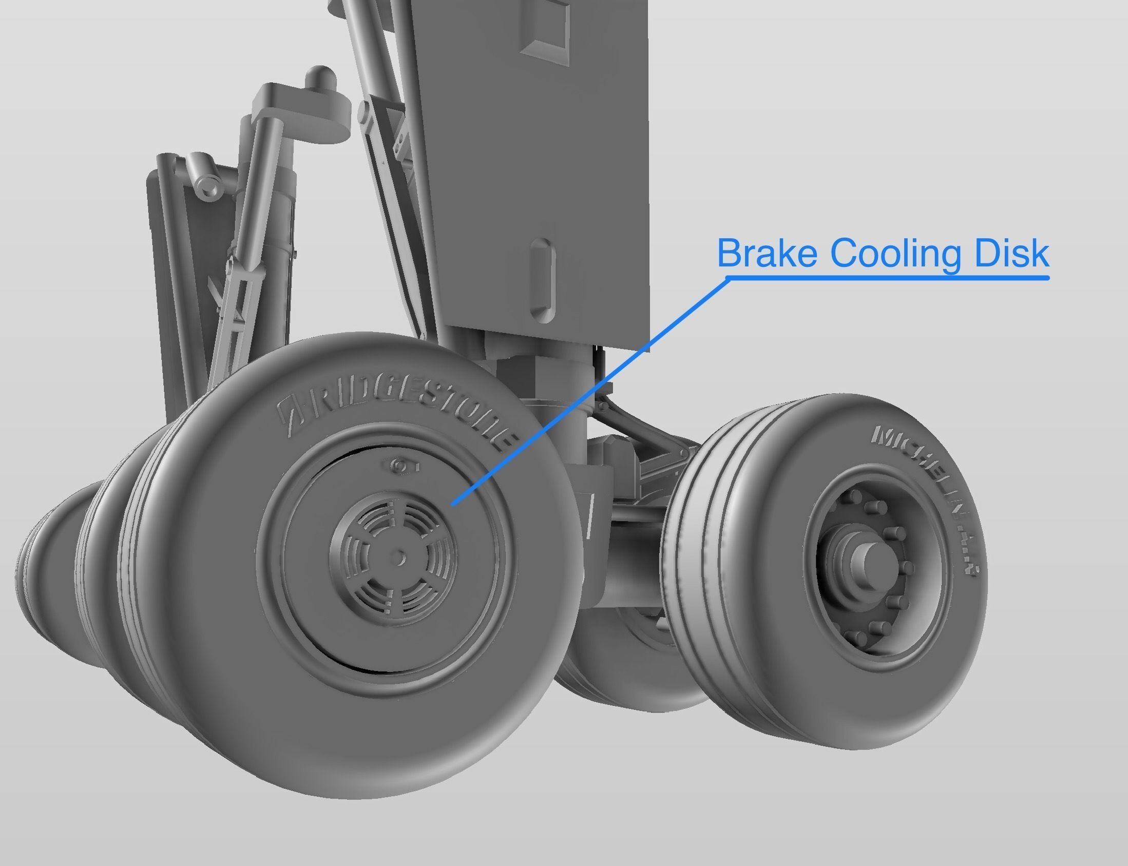 A300B2B4 Landing Gear Set 3D print model_4