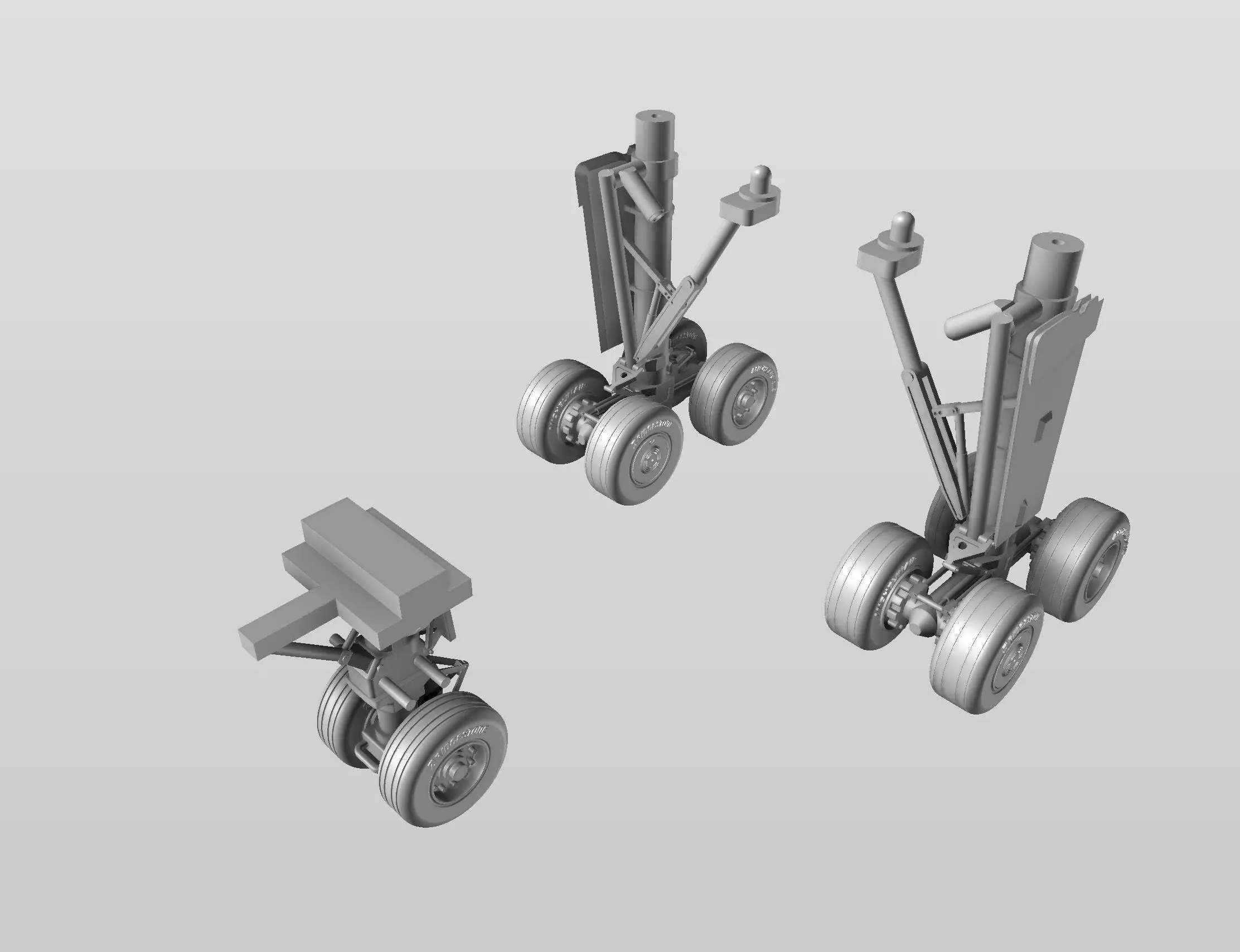 A300B2B4 Landing Gear Set 3D print model_0