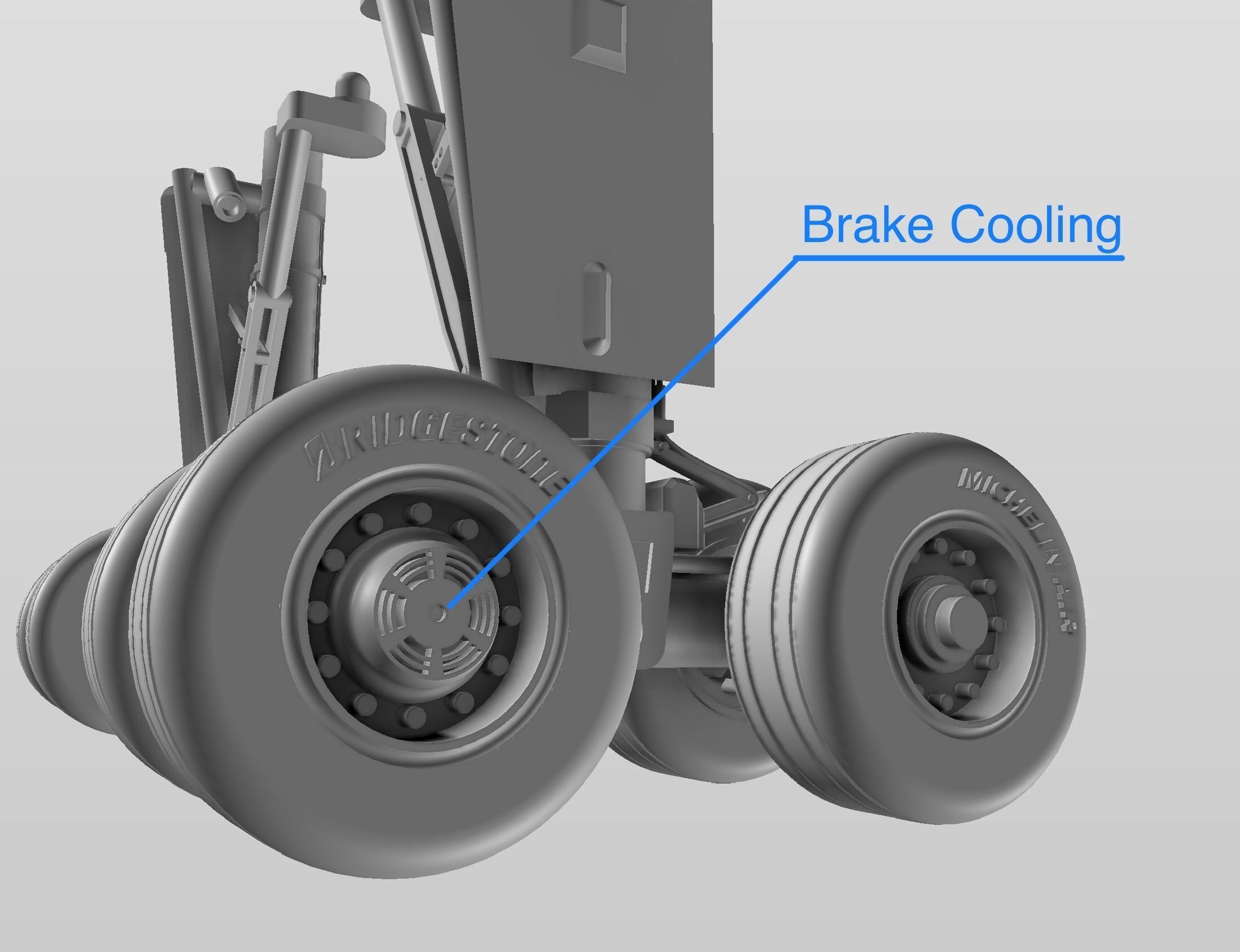 A300B2B4 Landing Gear Set 3D print model_5