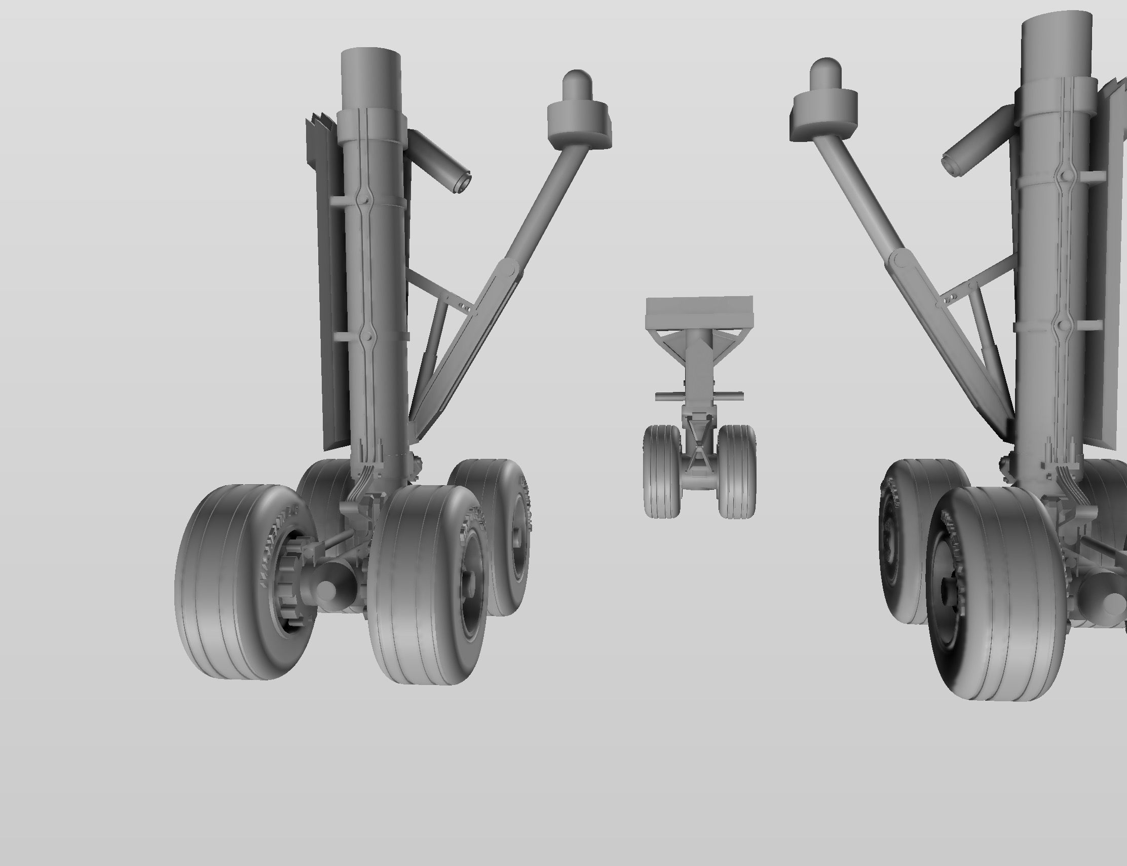 A300B2B4 Landing Gear Set 3D print model_3