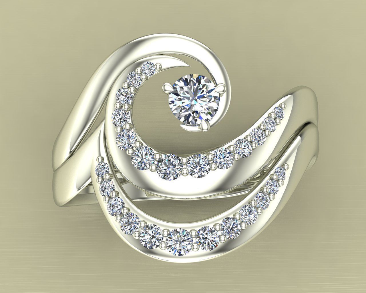 Diamond Ring Wave 3D print model_4