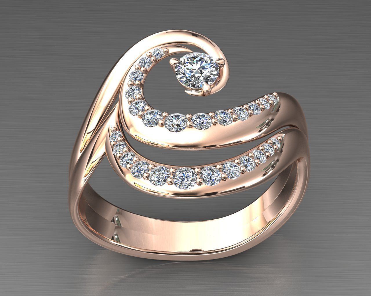 Diamond Ring Wave 3D print model_3