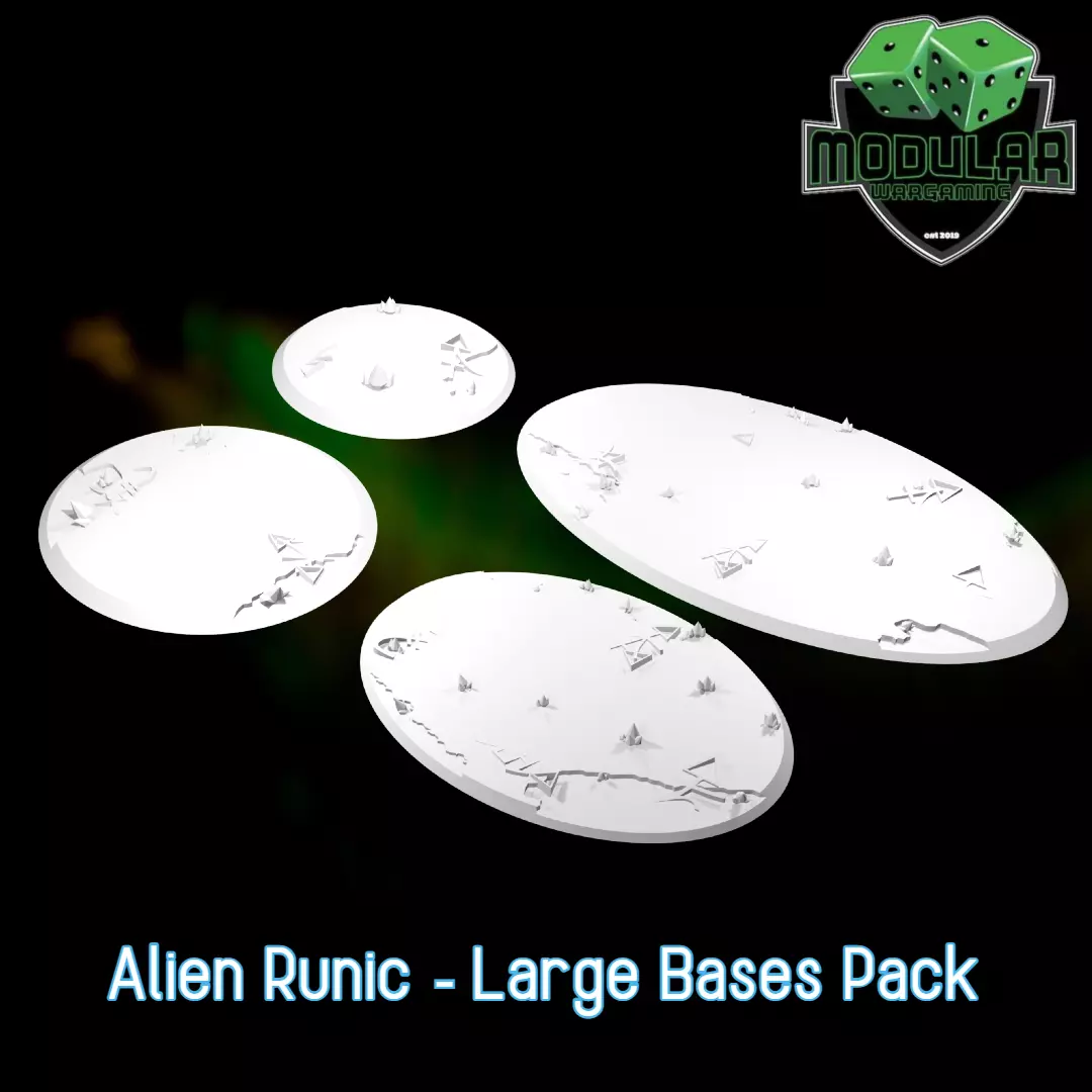 Alien Runic - Large Bases Pack 3D print model