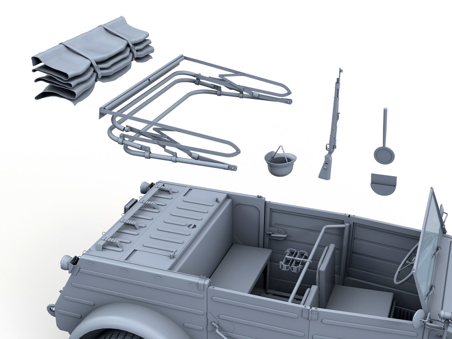 Volkswagen Typ 82 - Kuebelwagen 3D model_14