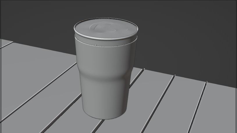 Realistic Beer in glass on wooden table Free 3D model_3