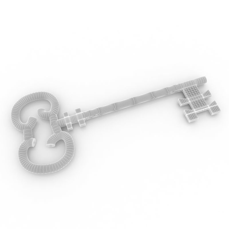 Golden Key 3D model_3