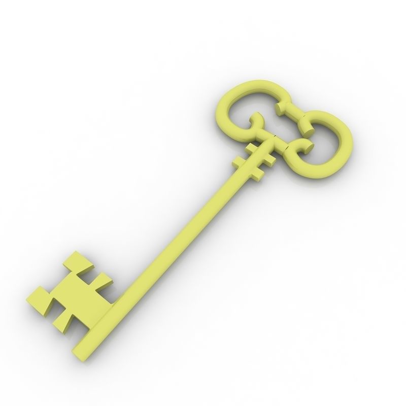 Golden Key 3D model_2