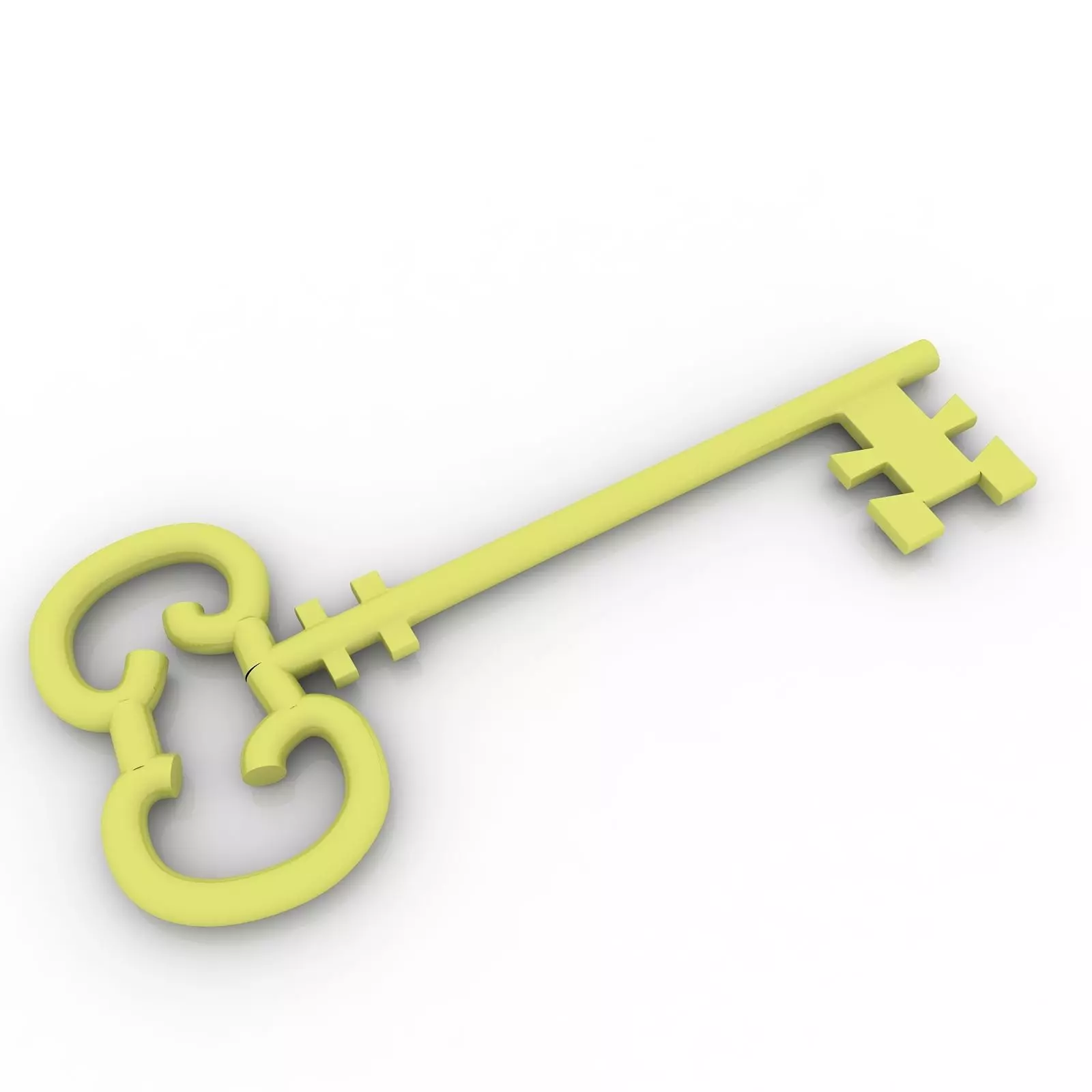 Golden Key 3D model_0