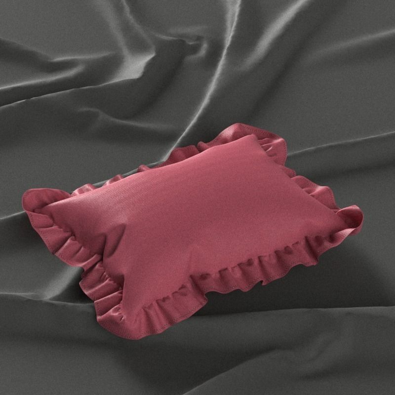  Ruffled Pillow Rectangle shape 3D model_7