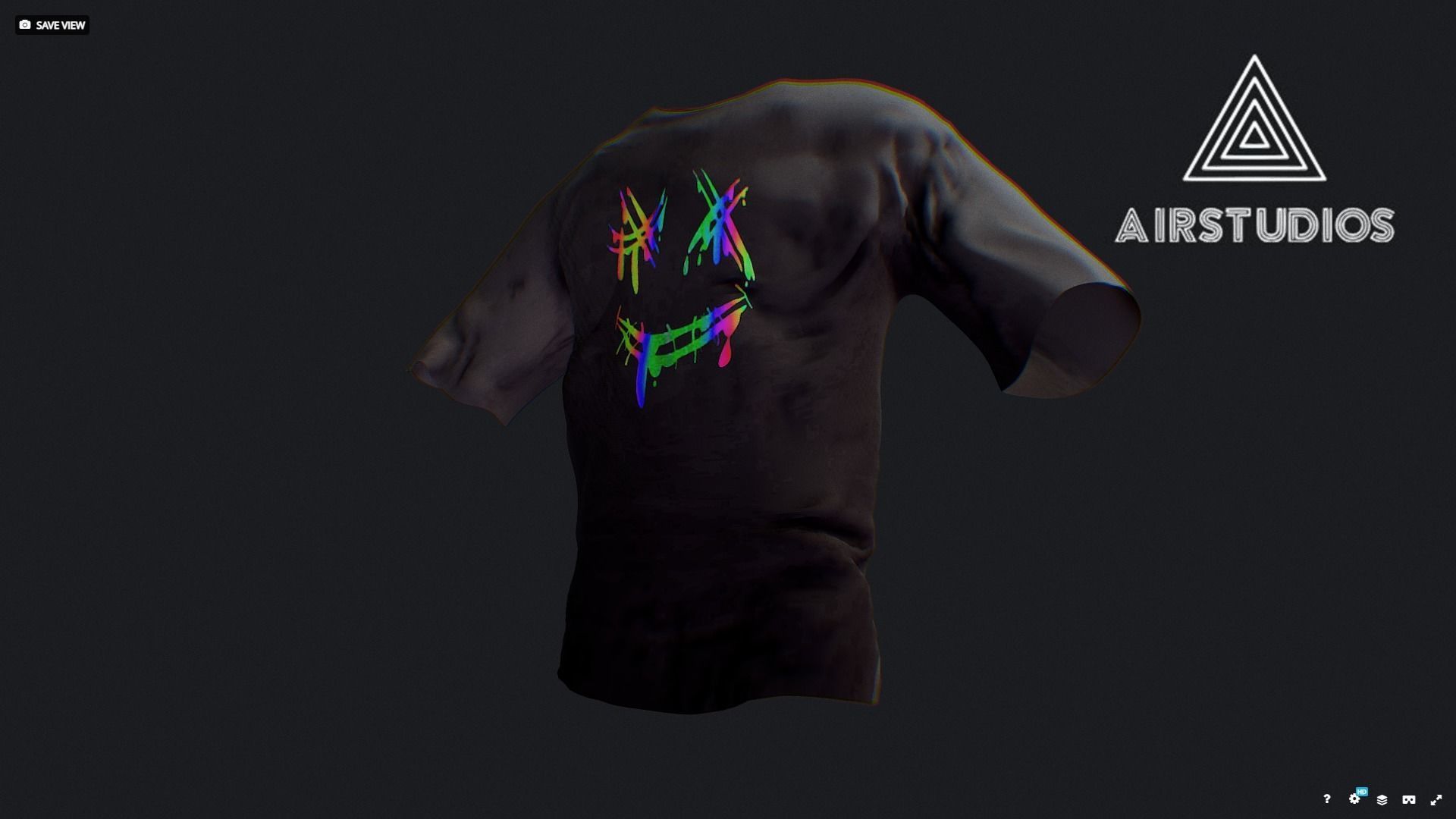 T-Shirt With Print 3D model_1