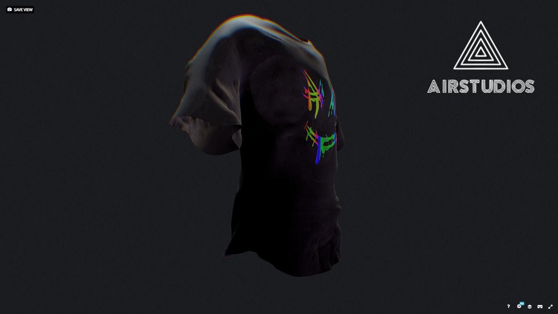 T-Shirt With Print 3D model_2
