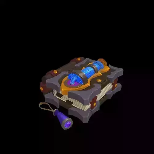 Cartoon magic book hand-painted low poly game