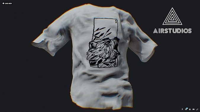 T-Shirt With Print Low-poly 3D model