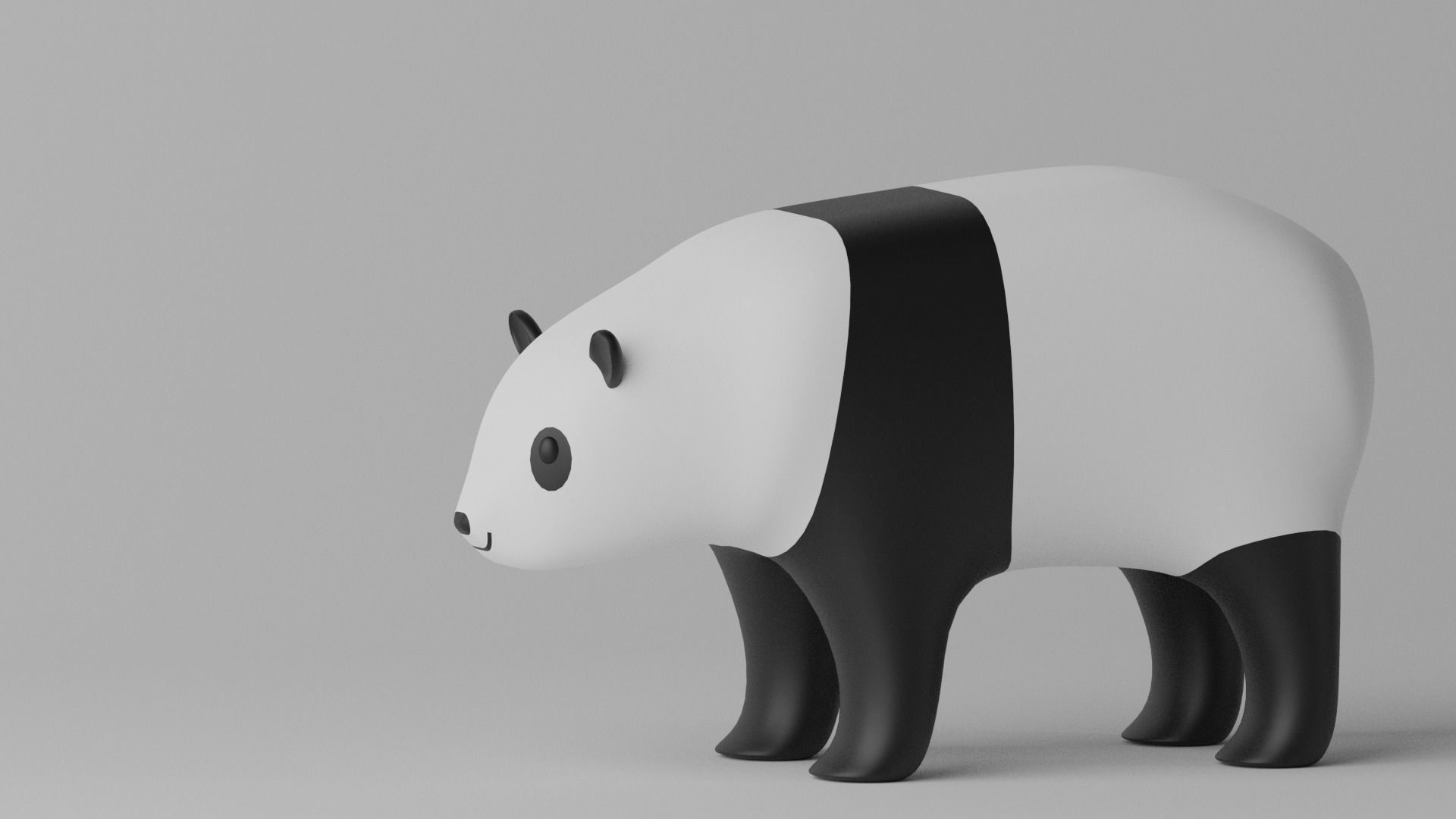Cartoon Panda Bear 3D model_1