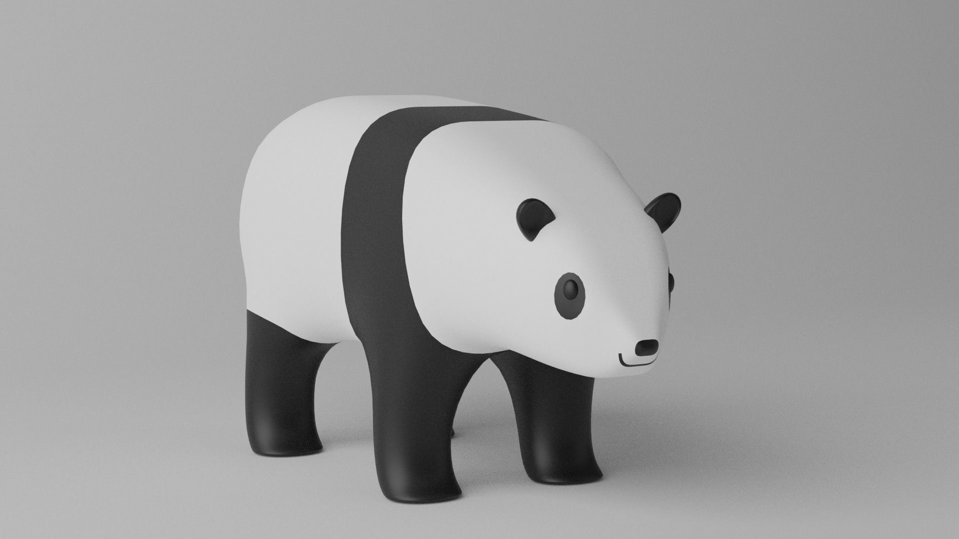 Cartoon Panda Bear 3D model_8