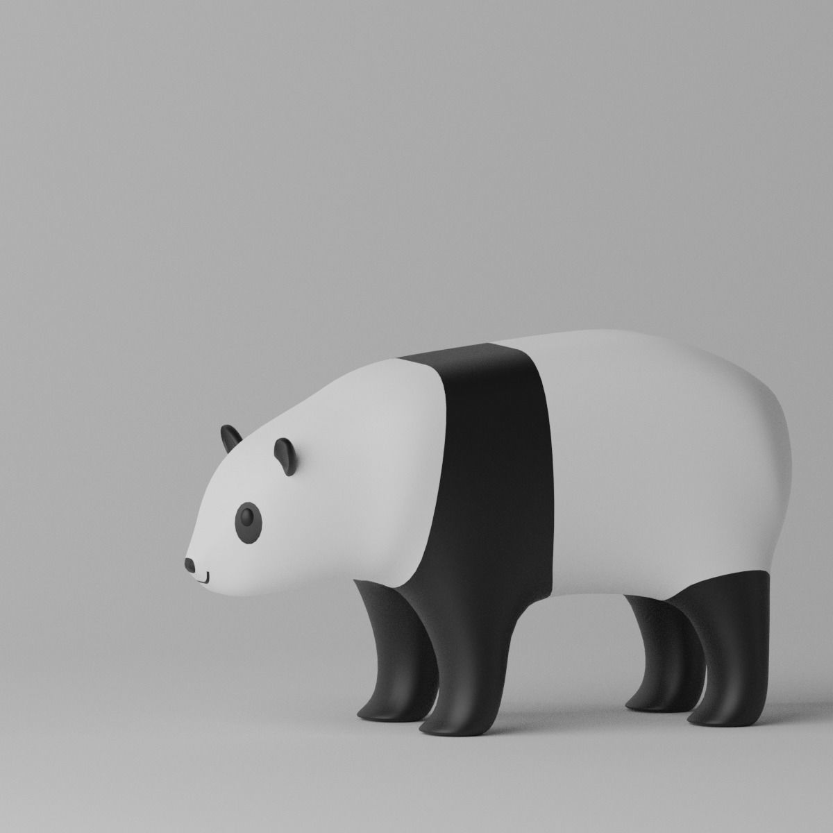 Cartoon Panda Bear 3D model_7