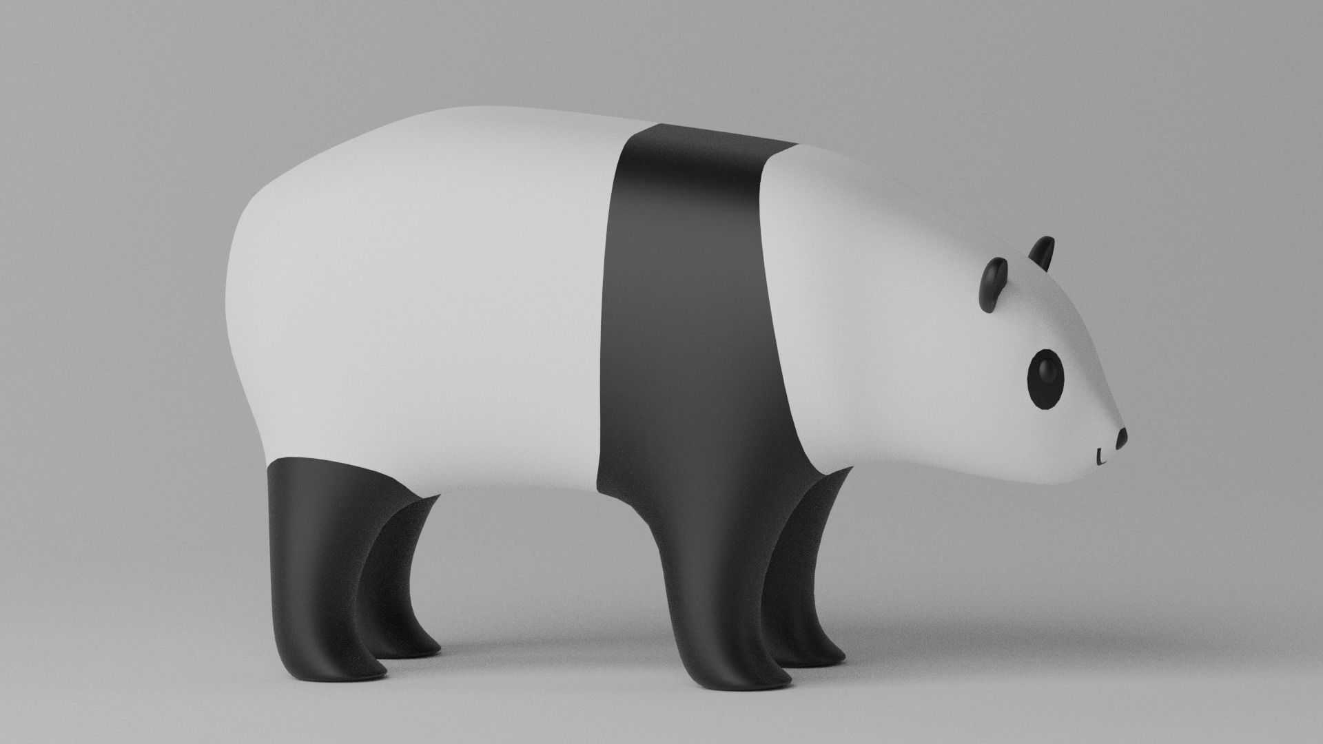 Cartoon Panda Bear 3D model_12