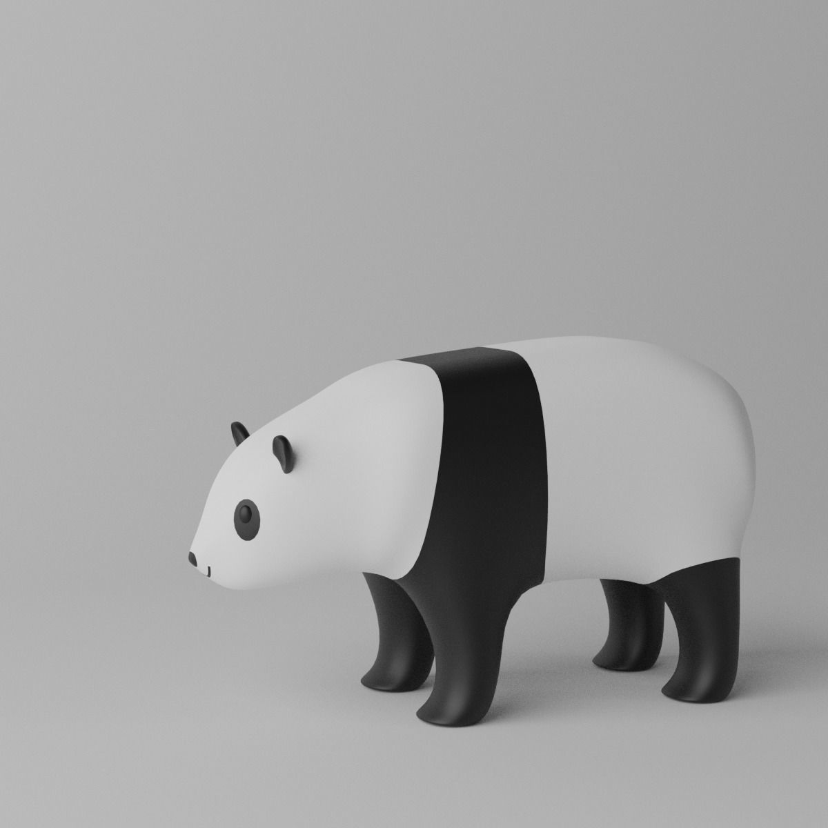 Cartoon Panda Bear 3D model_6
