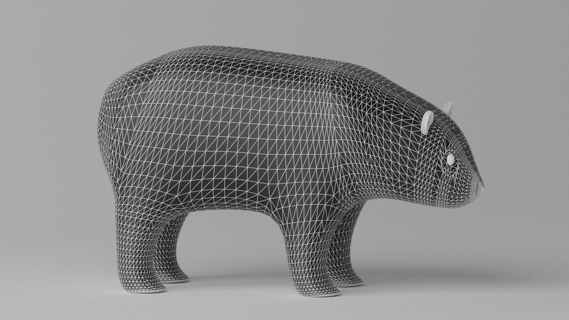 Cartoon Panda Bear 3D model_4