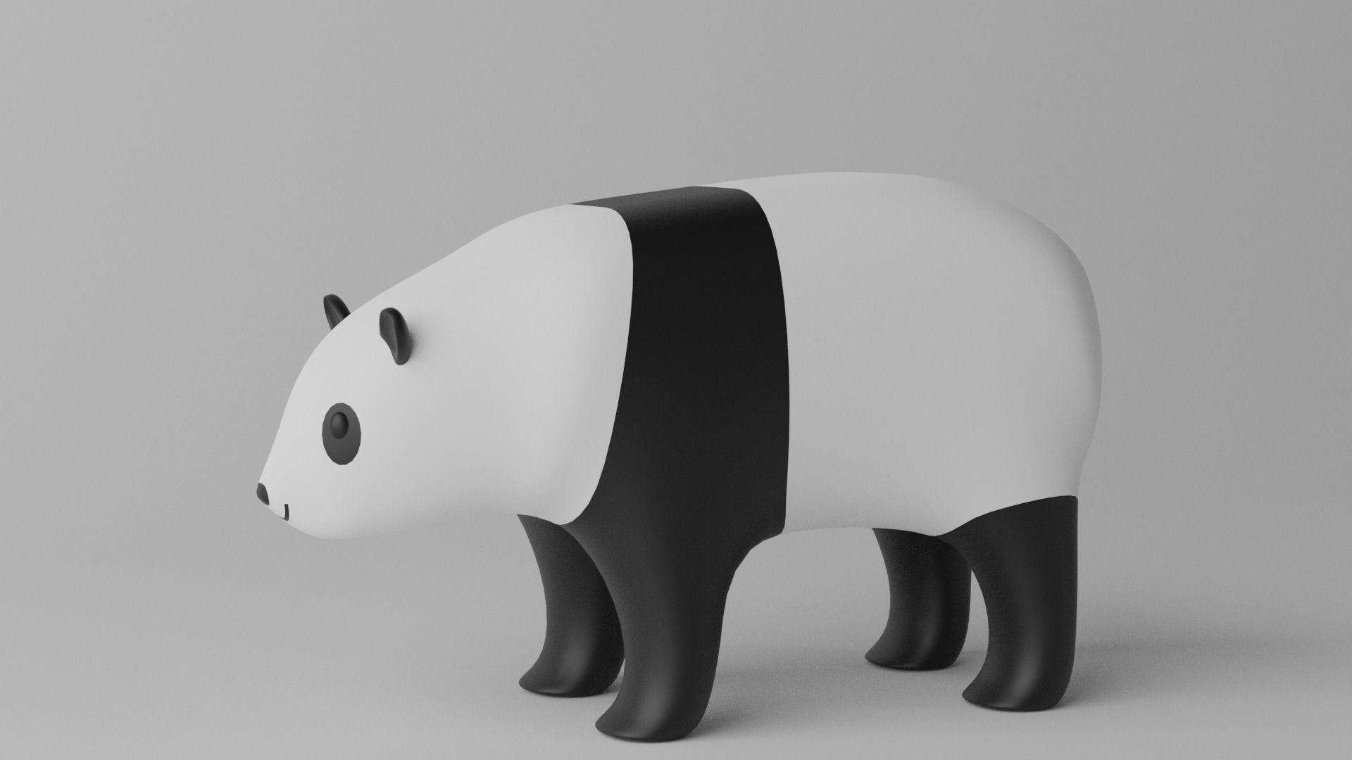 Cartoon Panda Bear 3D model_2