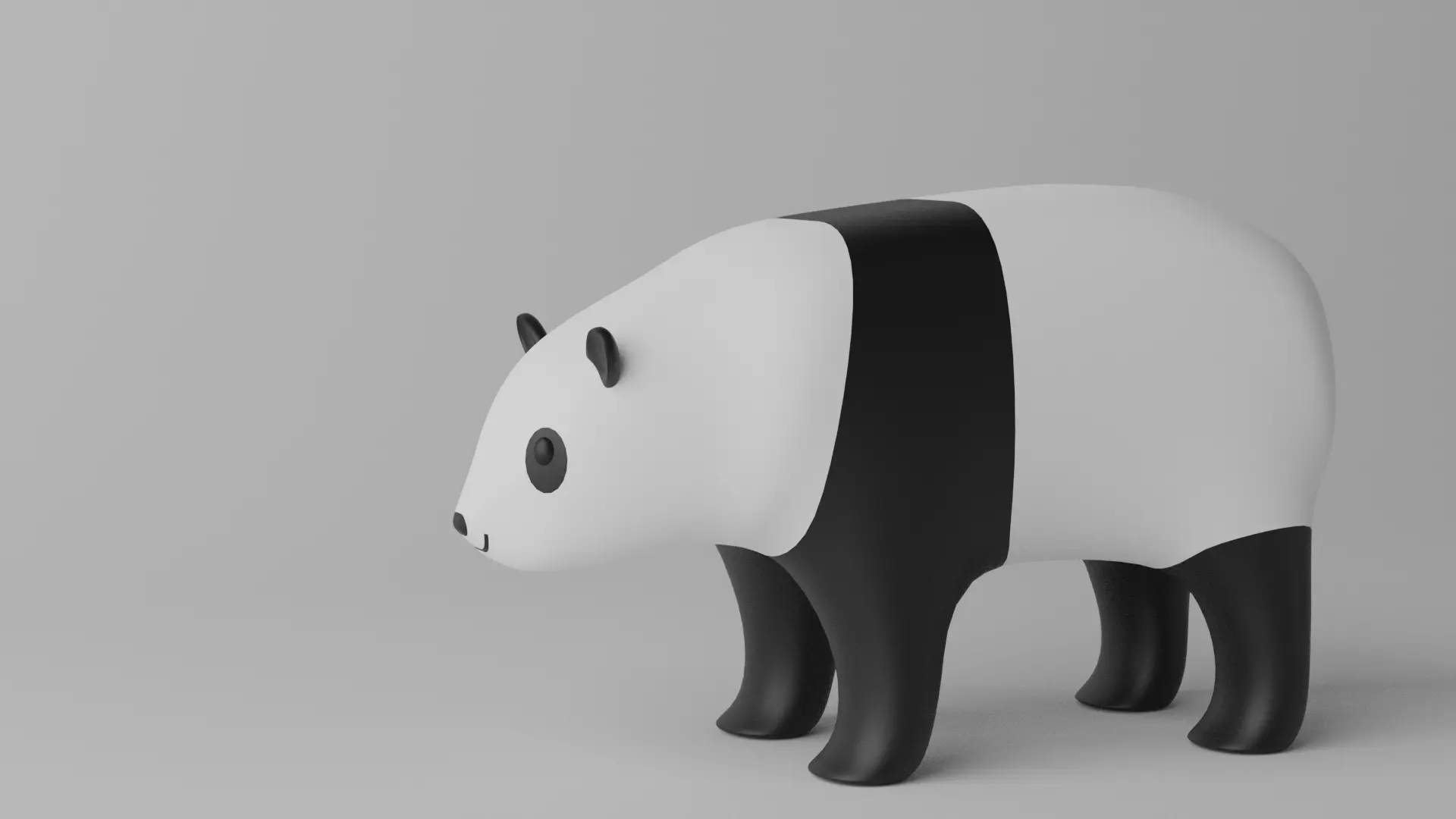 Cartoon Panda Bear 3D model_0