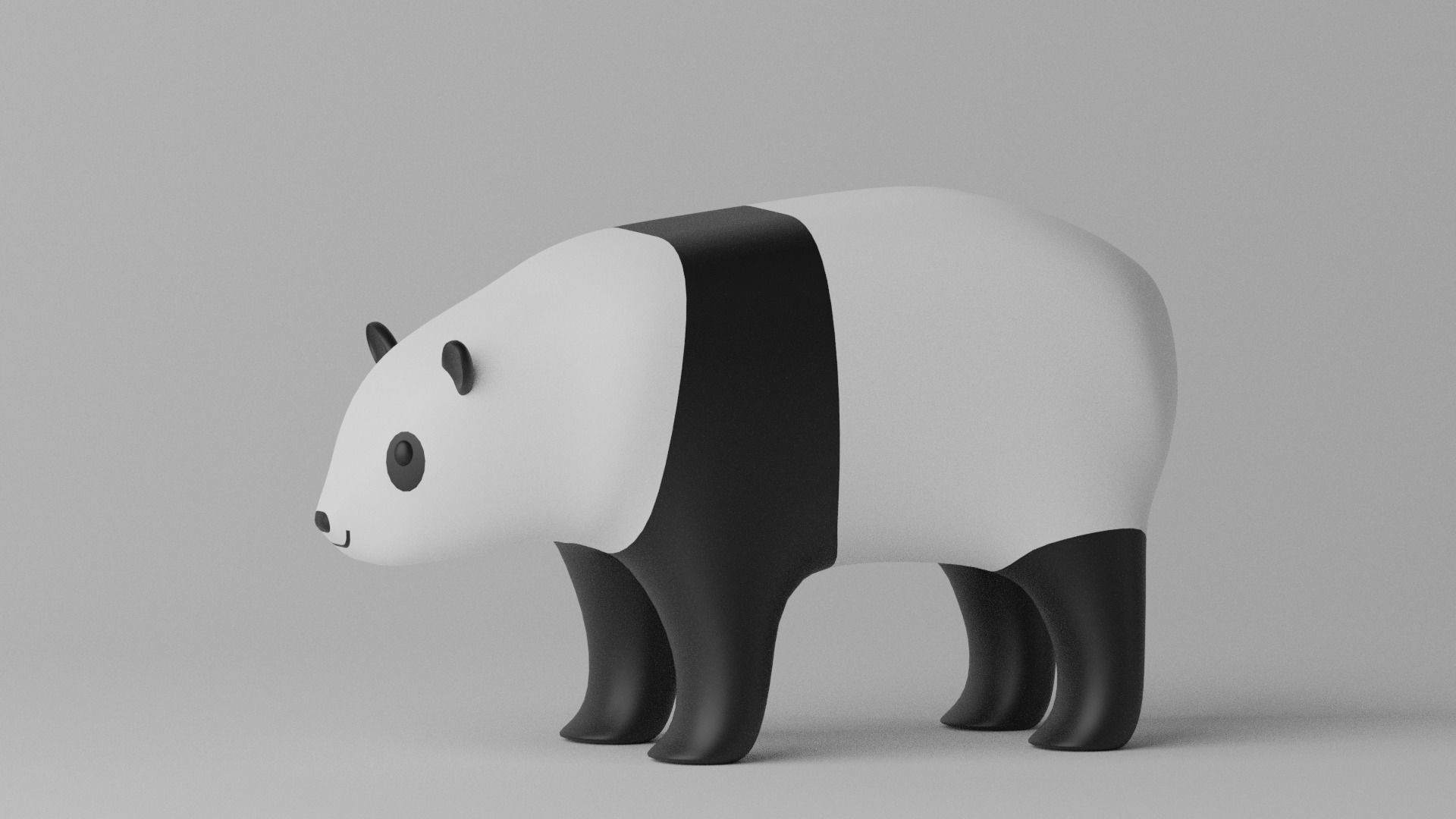 Cartoon Panda Bear 3D model_3
