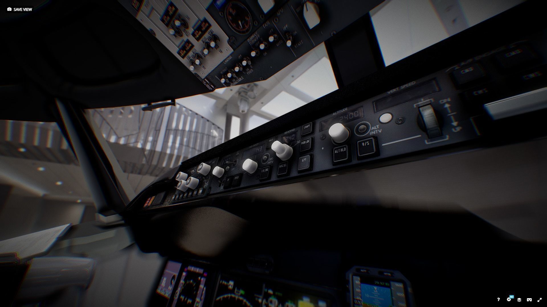 Boeing 737 Max Airplane Cockpit Low-poly 3D model_12