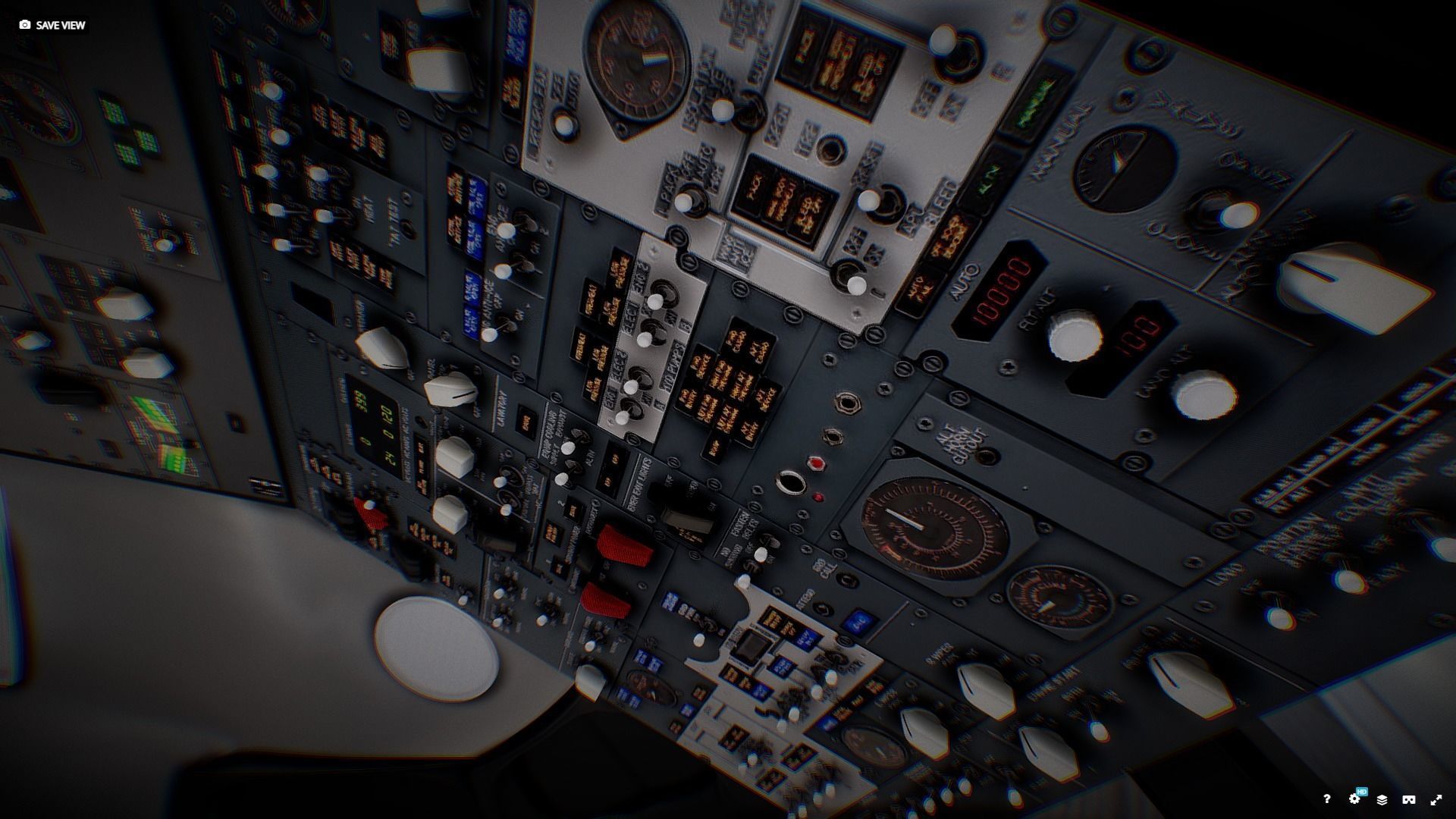 Boeing 737 Max Airplane Cockpit Low-poly 3D model_13