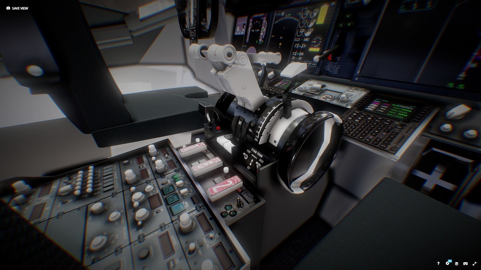 Boeing 737 Max Airplane Cockpit Low-poly 3D model_8