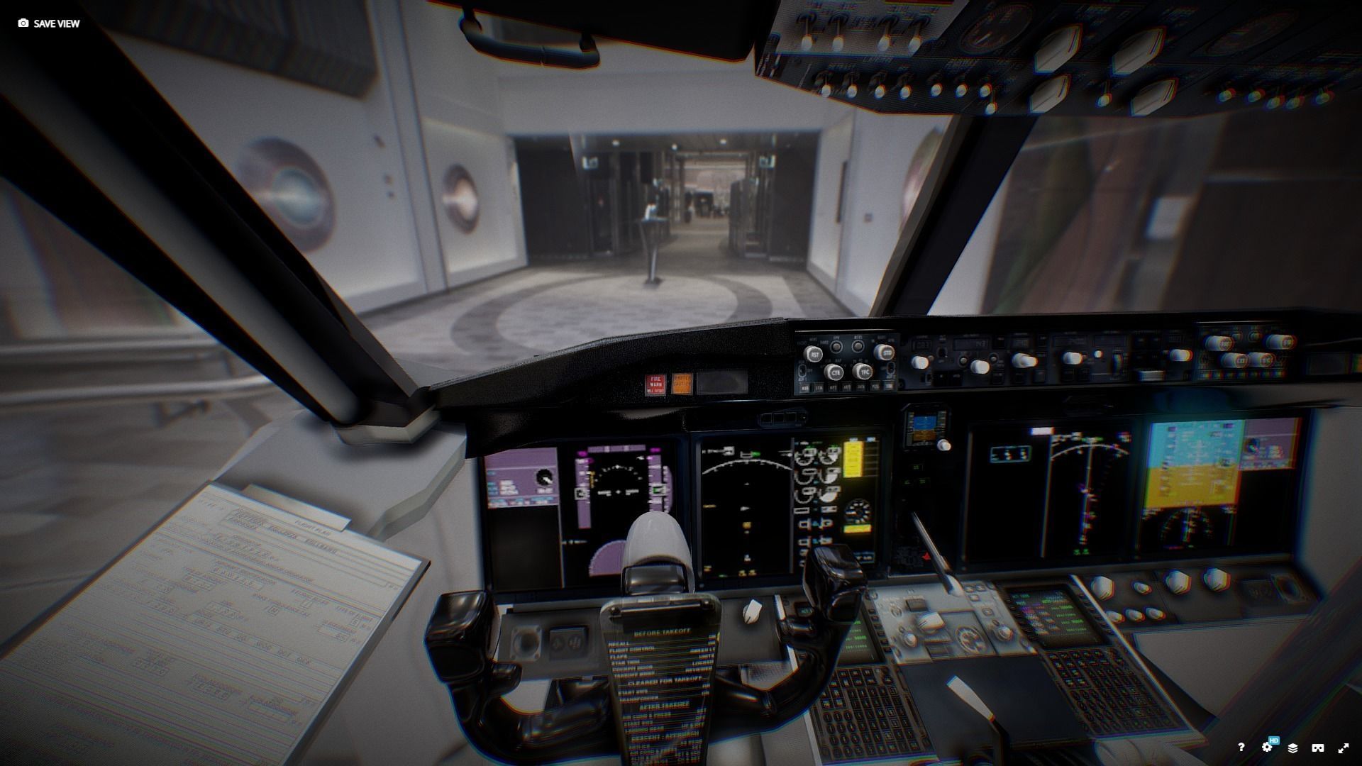 Boeing 737 Max Airplane Cockpit Low-poly 3D model_3