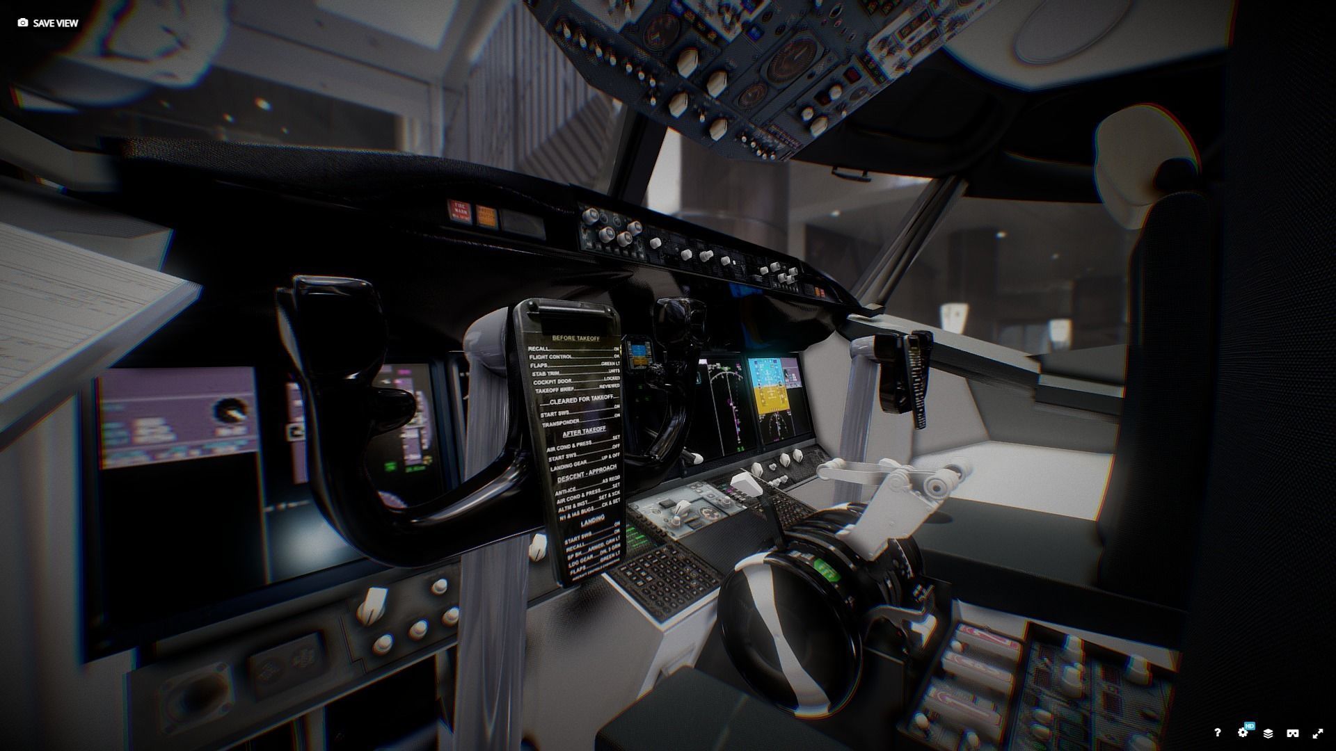 Boeing 737 Max Airplane Cockpit Low-poly 3D model_5