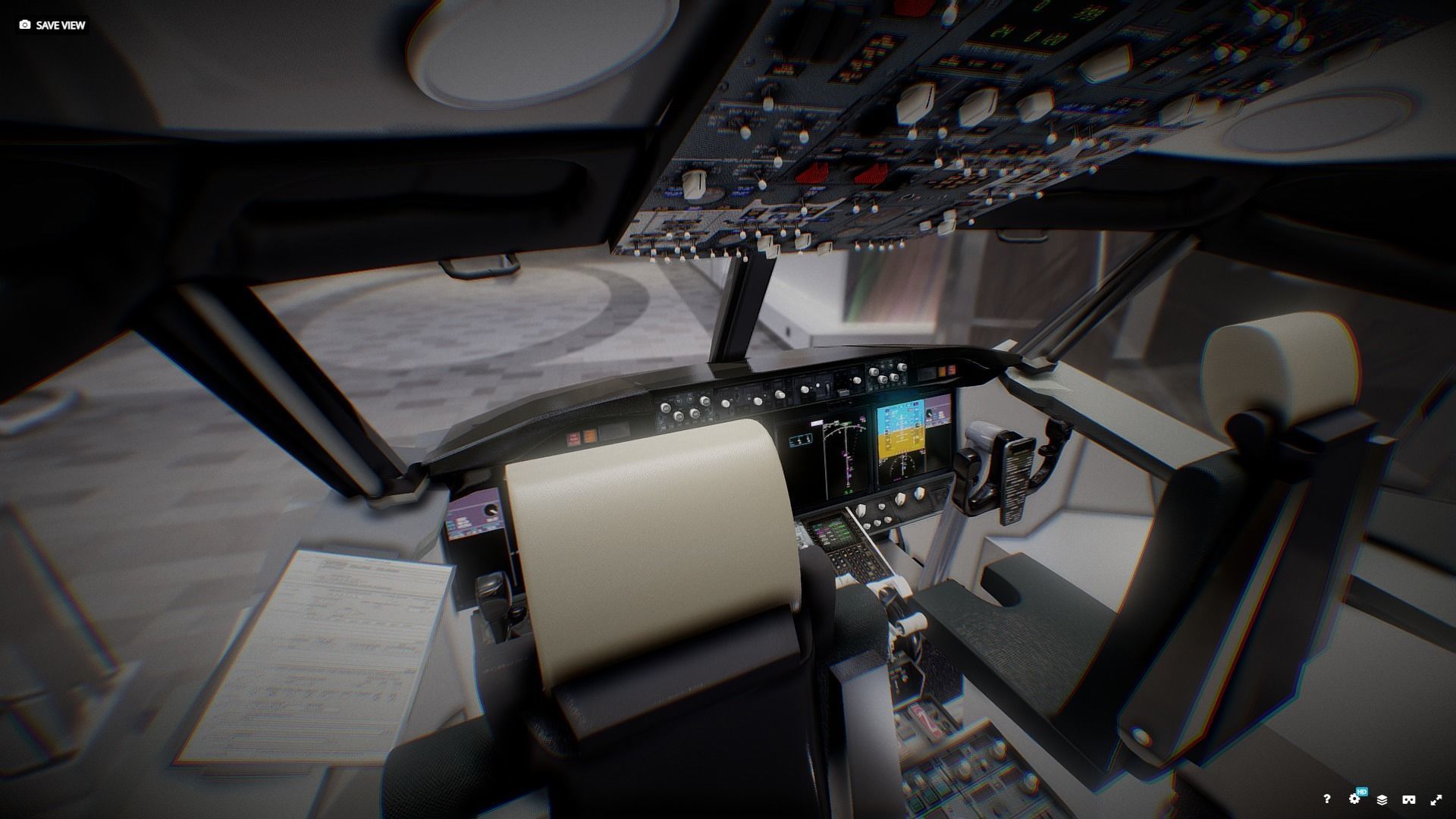 Boeing 737 Max Airplane Cockpit Low-poly 3D model_1